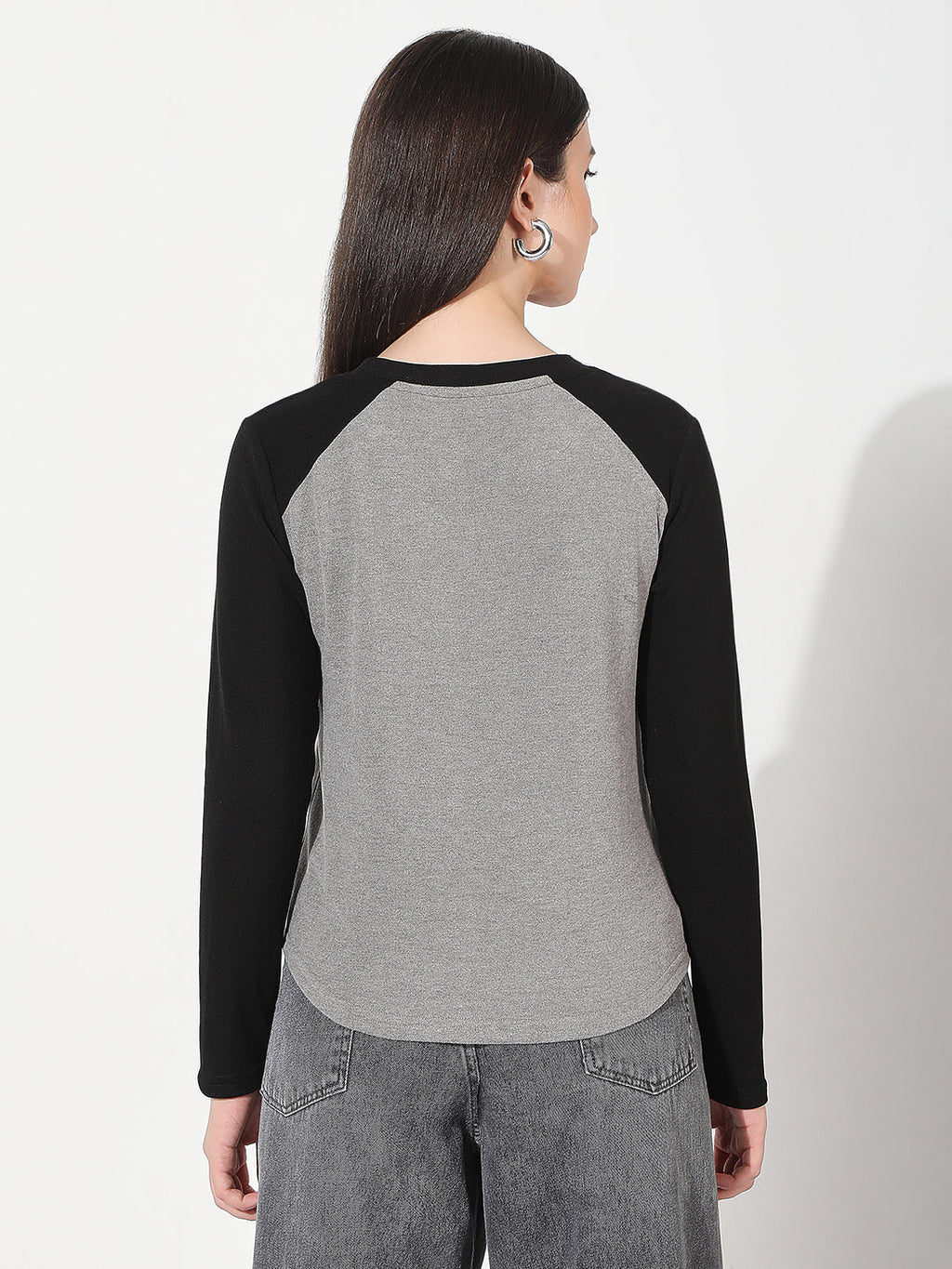 Women's Typography Grey Top