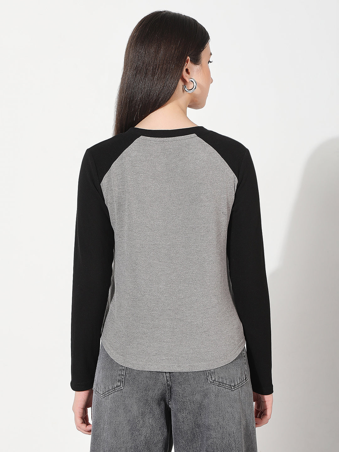 Women's Typography Grey Top