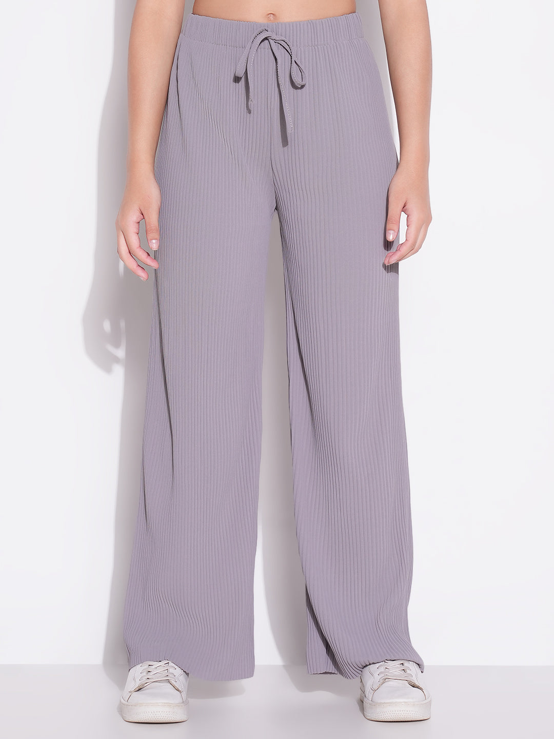Women's Grey Regular Fit Comfort Trousers