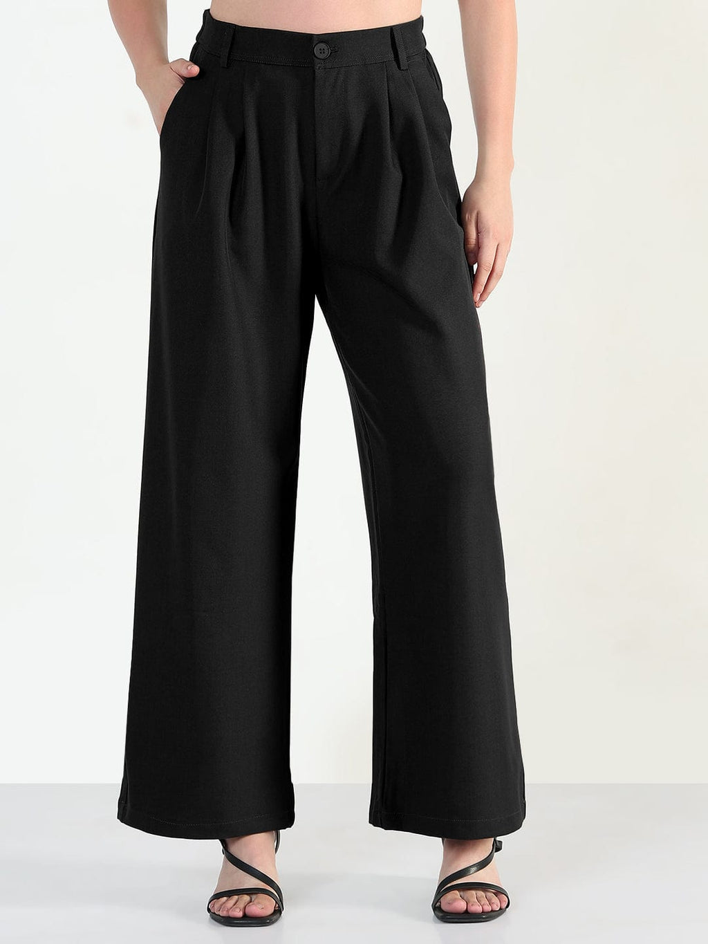 Women's Black Relaxed Fit Trousers