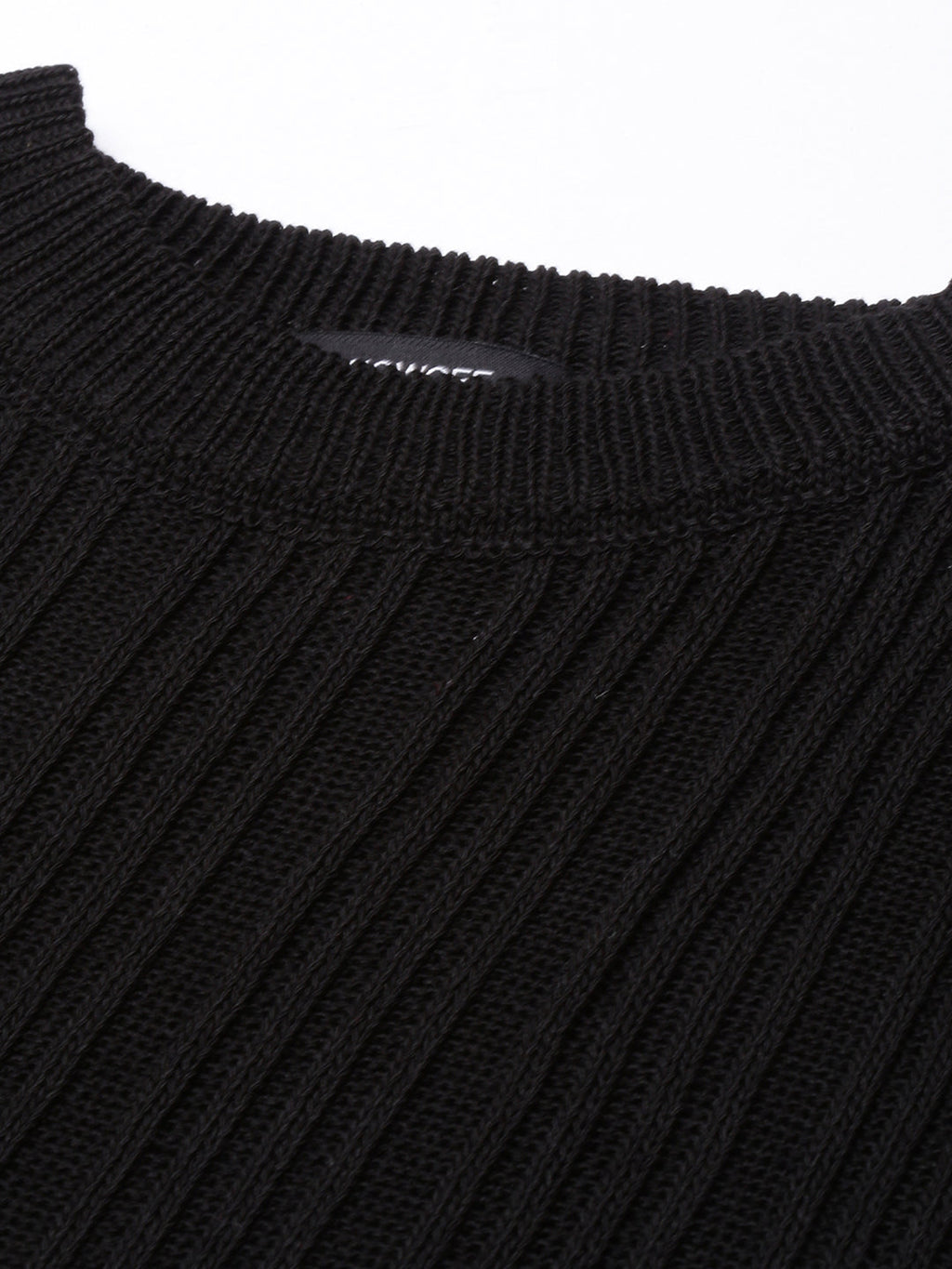 Women's Black Round Neck Crop Top