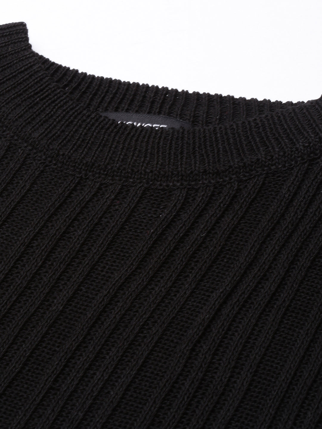 Women's Black Round Neck Crop Top