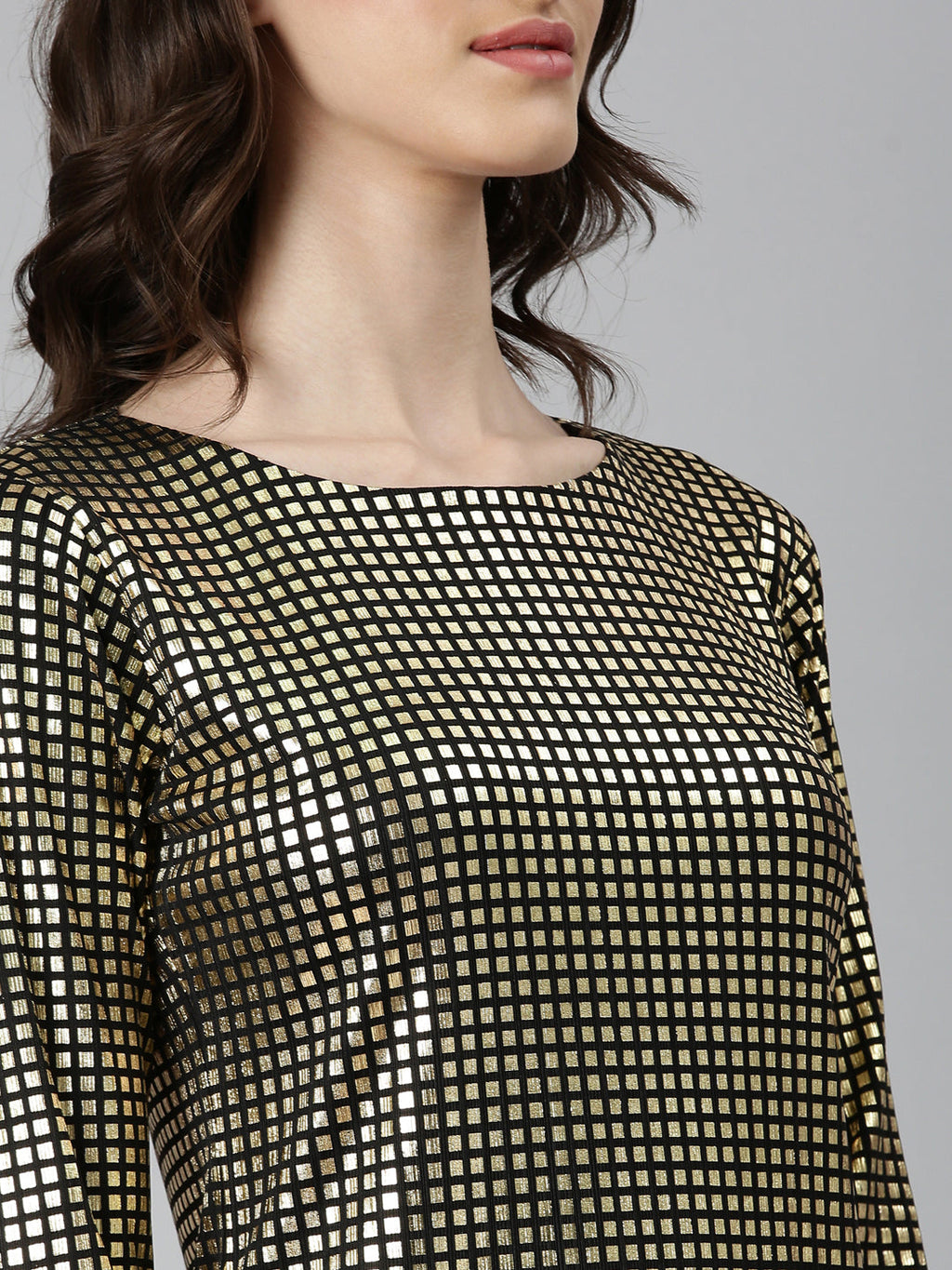 Women's Gold Embellished Sheath Dress