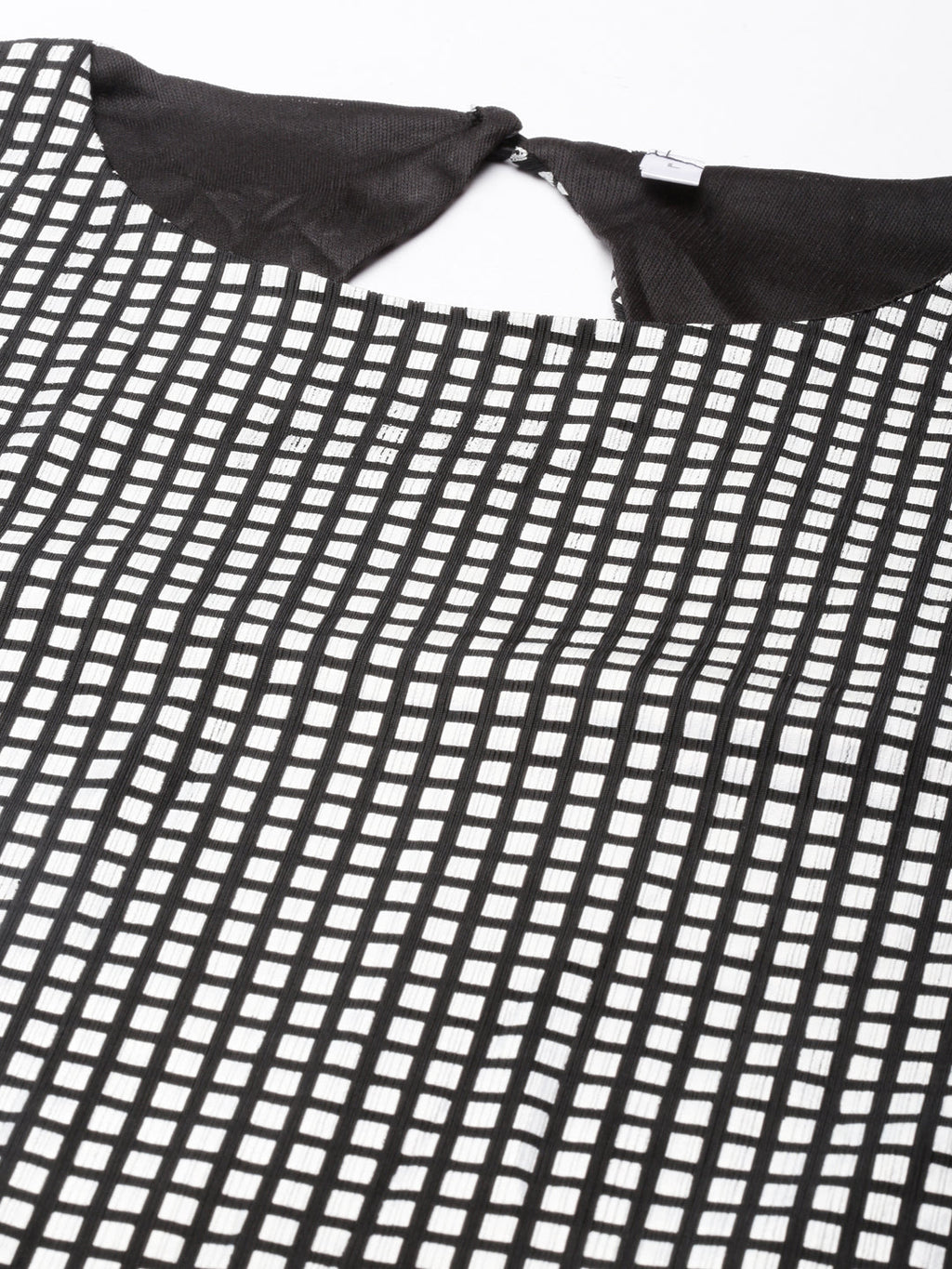 Women's Silver Checked Cut-Out Detailed Bodycon Dress