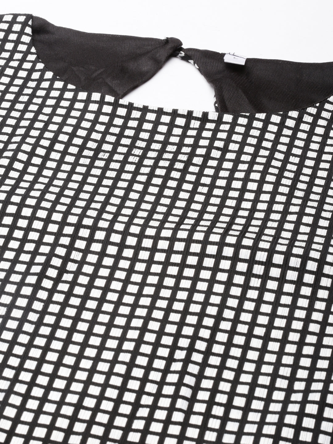 Women's Silver Checked Cut-Out Detailed Bodycon Dress