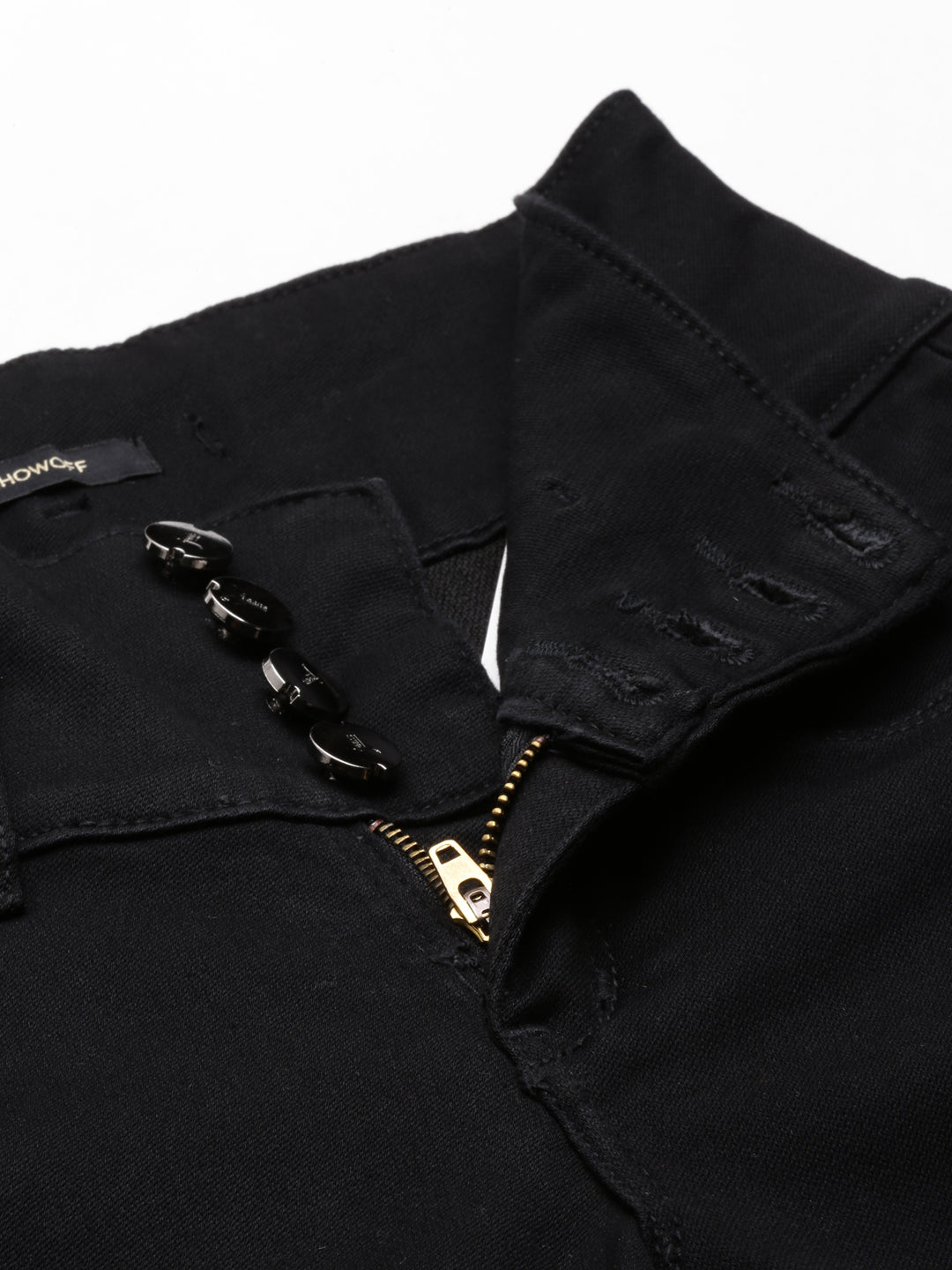 Women's Black Skinny Fit Mid-Rise Acid Wash Denim Cropped Jeans