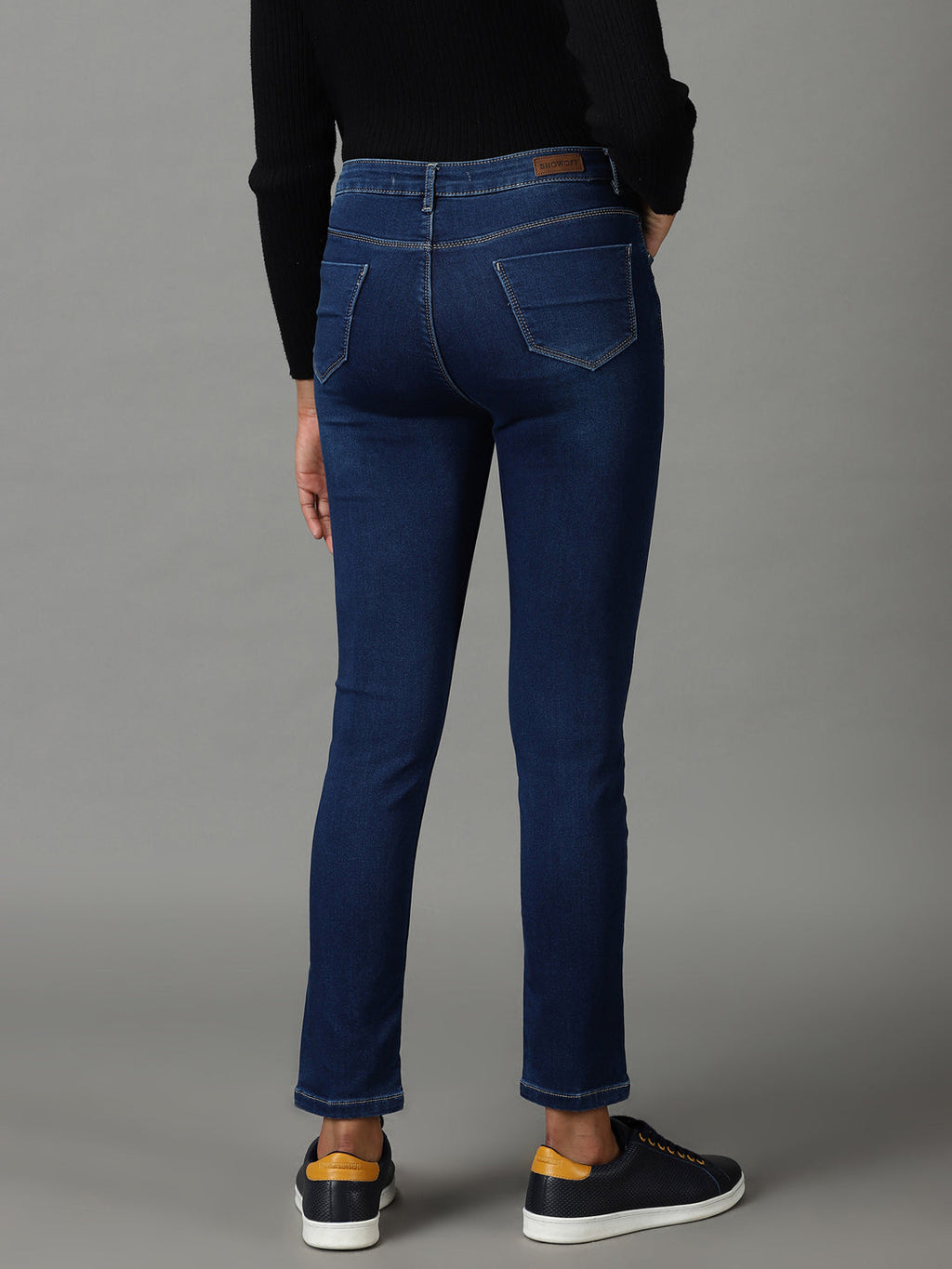 Women's Navy Blue Slim Fit High-Rise Stretchable Jeans