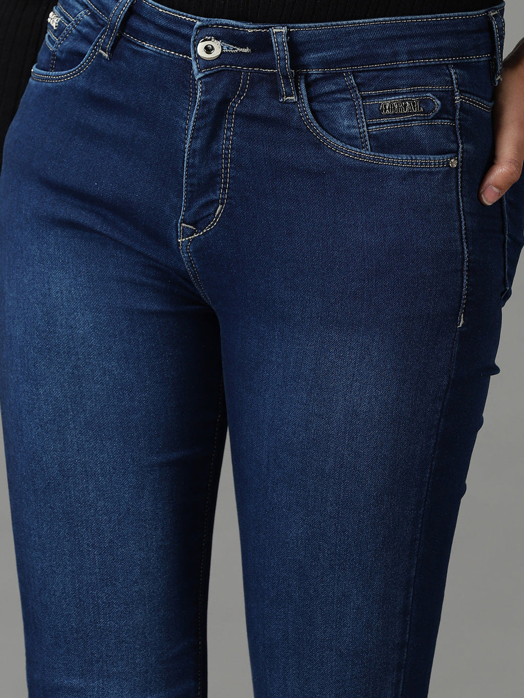 Women's Navy Blue Slim Fit High-Rise Stretchable Jeans