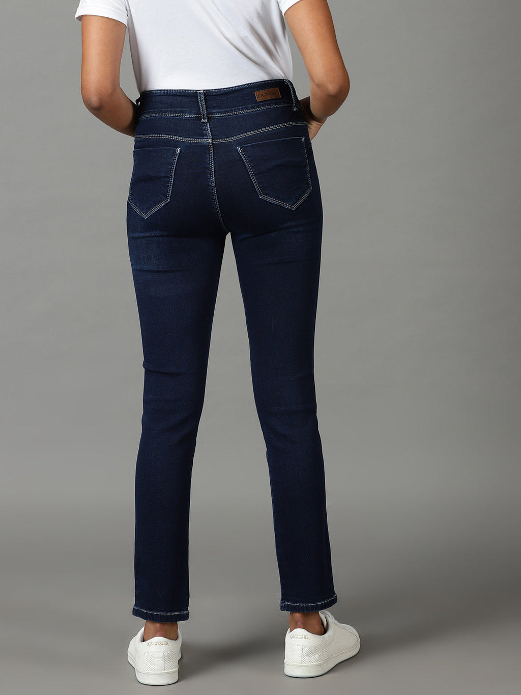 Women's Navy Blue Super Skinny Fit High-Rise Stretchable Jeans