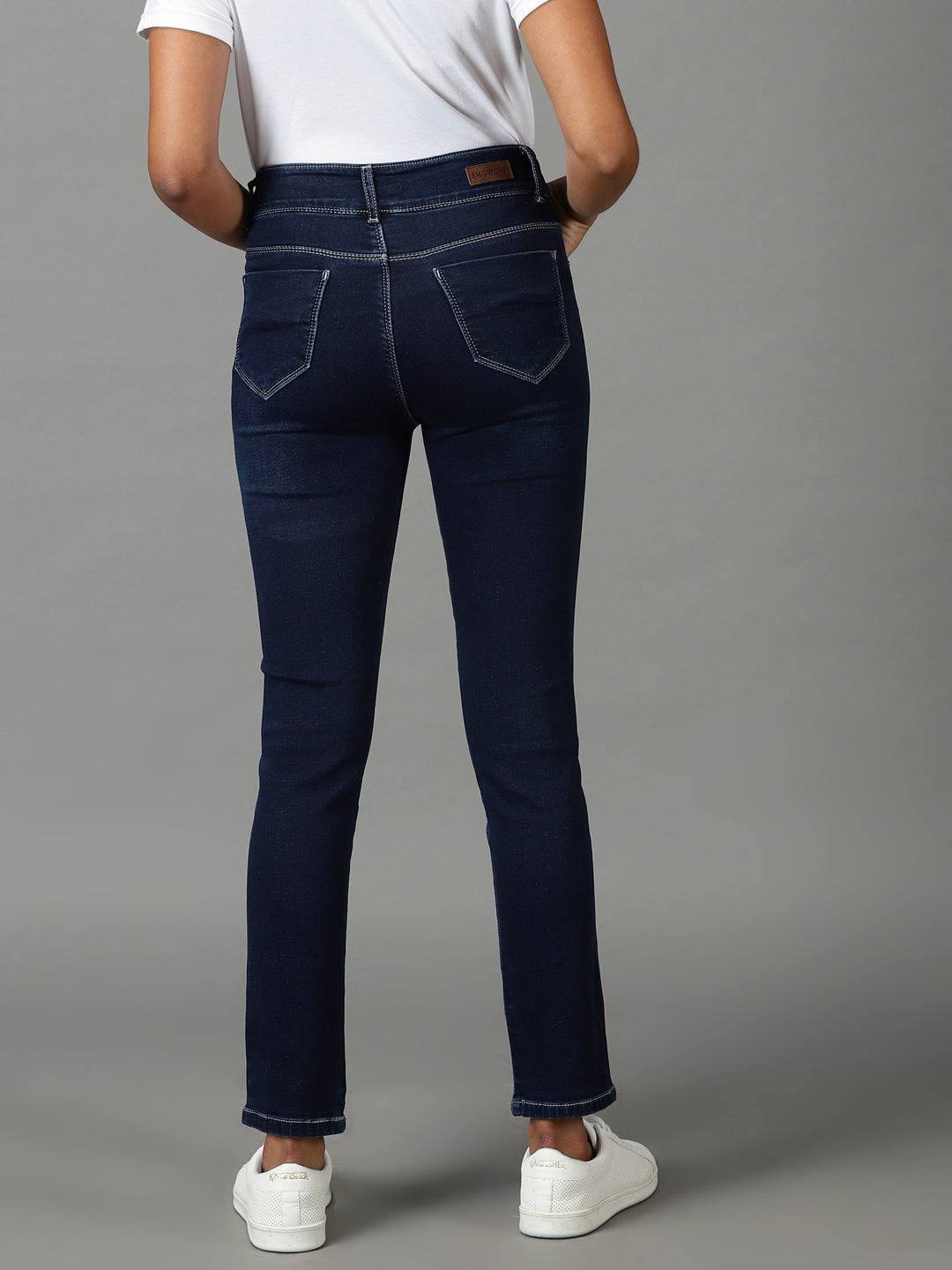 Women's Navy Blue Super Skinny Fit High-Rise Stretchable Jeans
