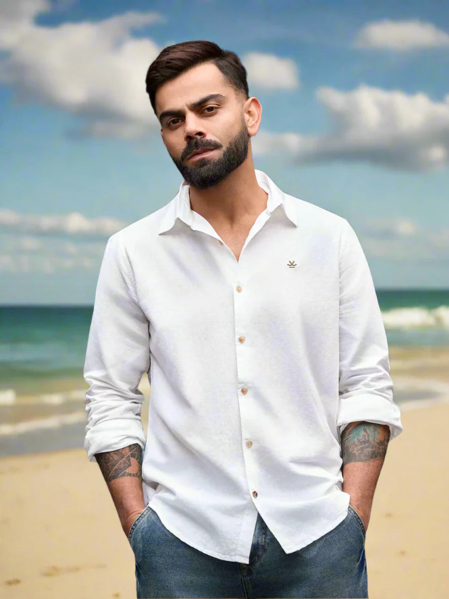 Classic Comfort Linen Shirt | White
