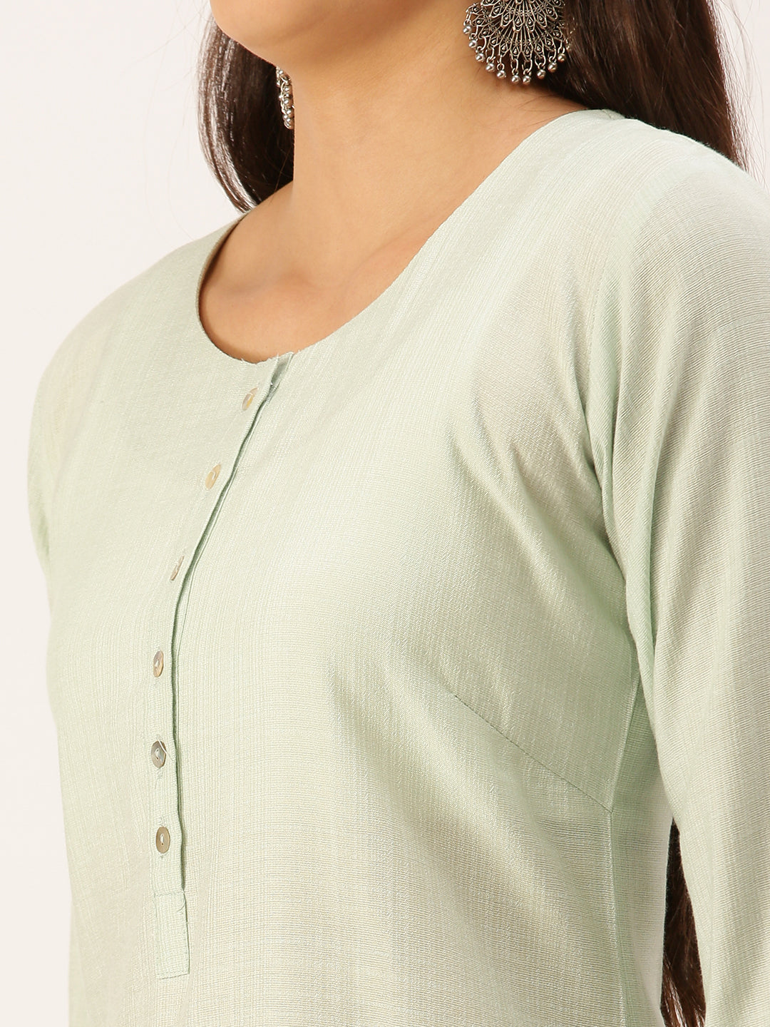 Women's Sea Green Solid Straight Kurta