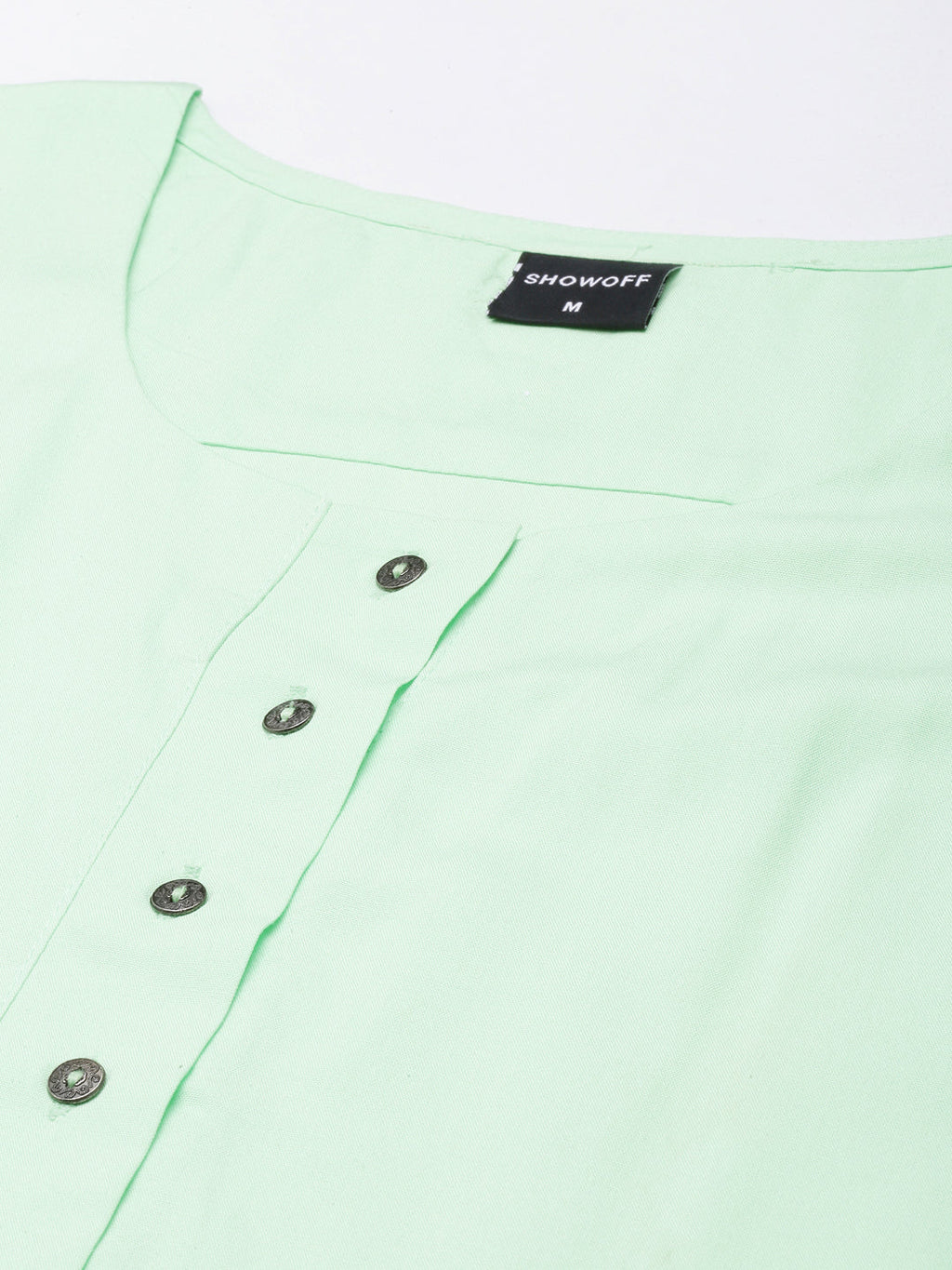 Women's Straight Green Solid Kurta