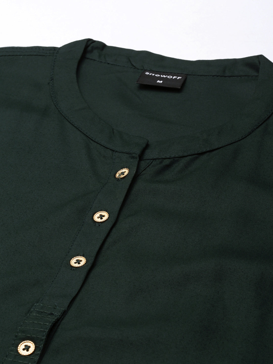 Women's Straight Green Solid Kurta