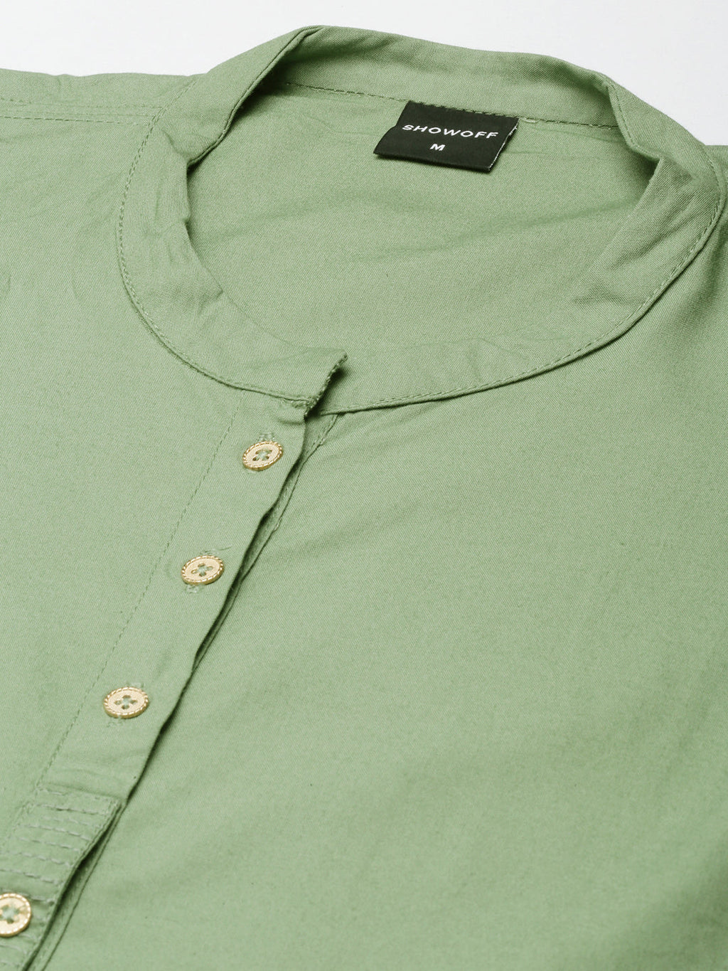 Women's Straight Green Solid Kurta