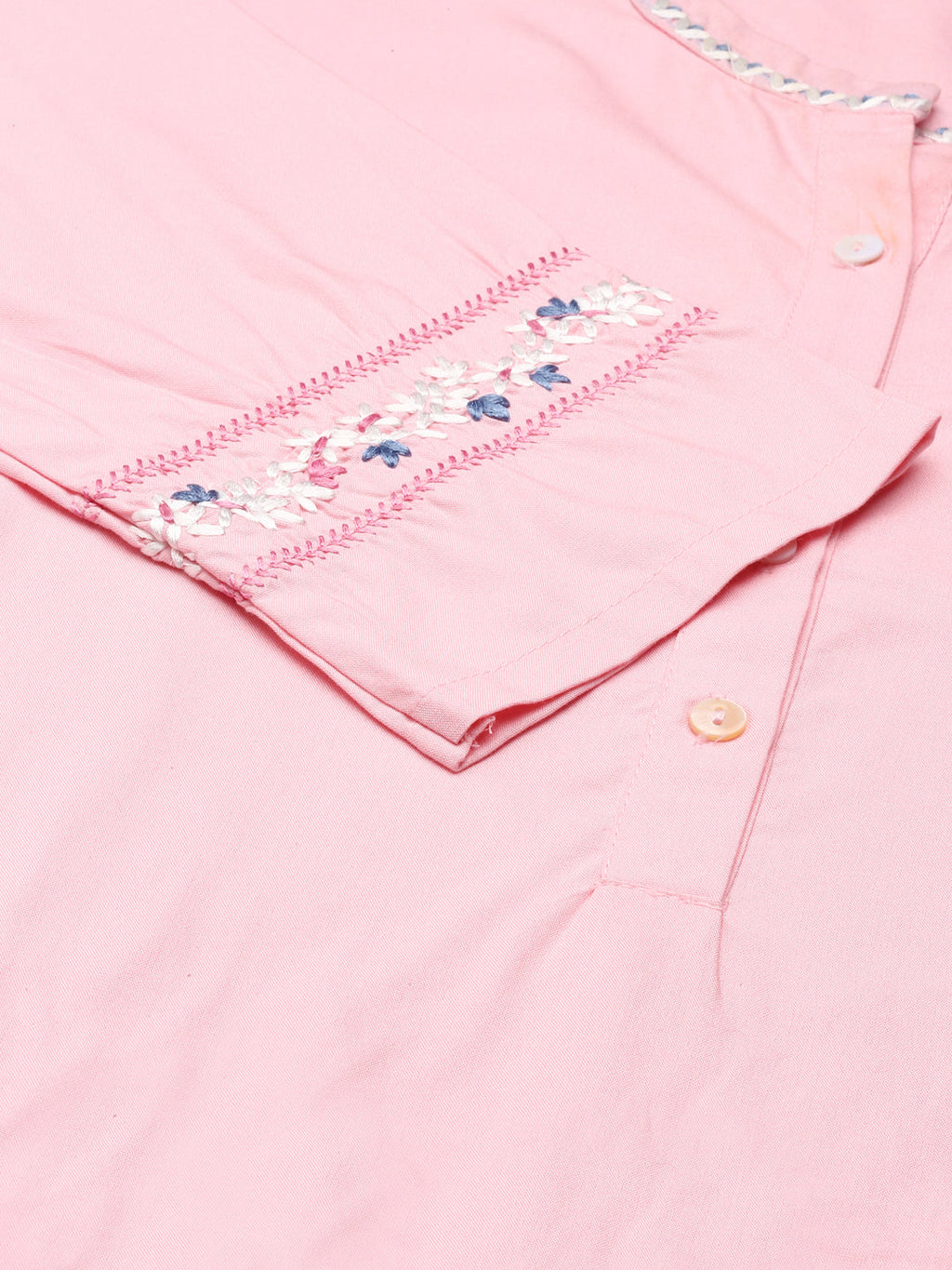 Women's Pink Printed Straight Kurta