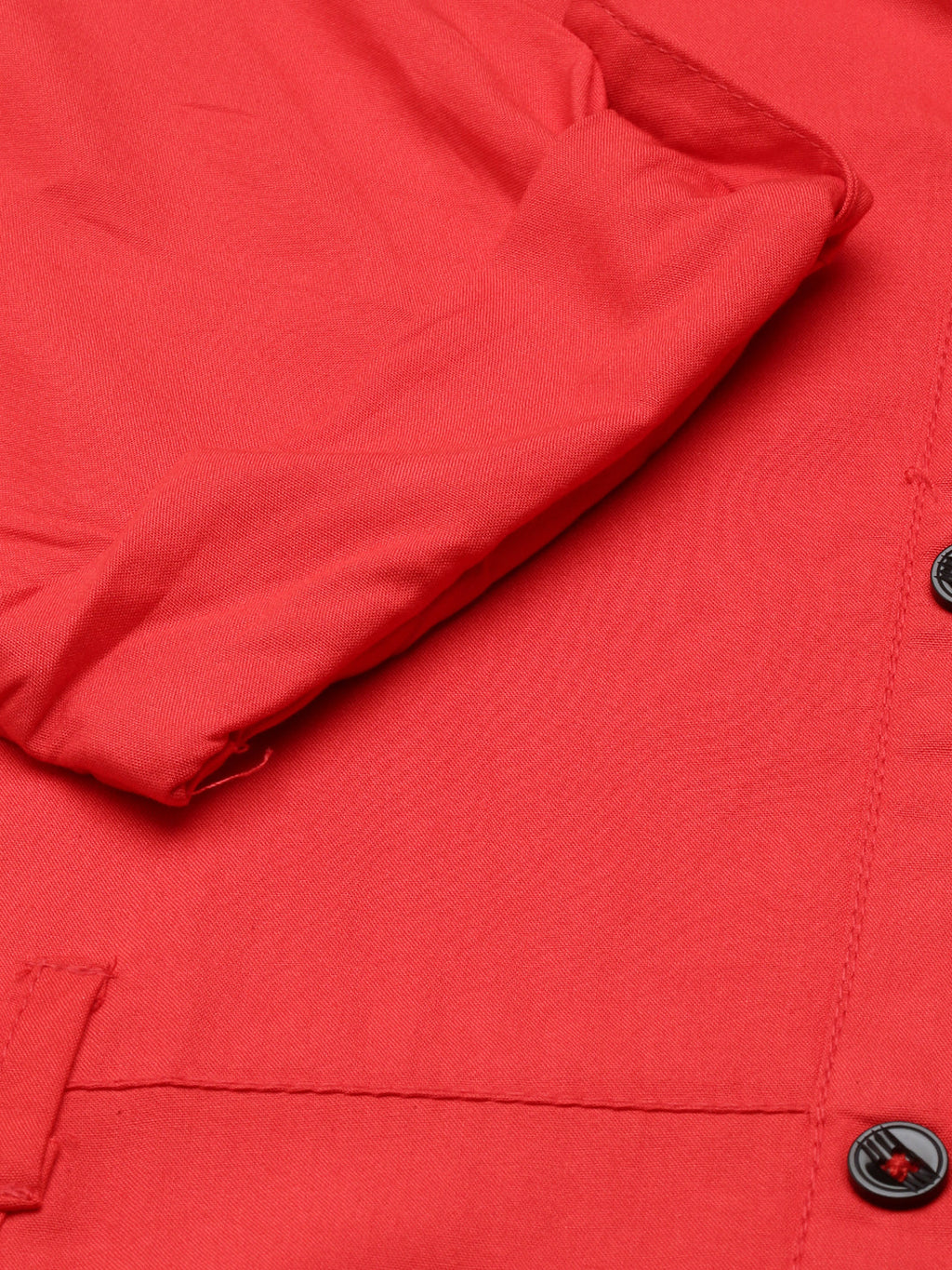 Women's Red Shirt Collar A-Line Dress