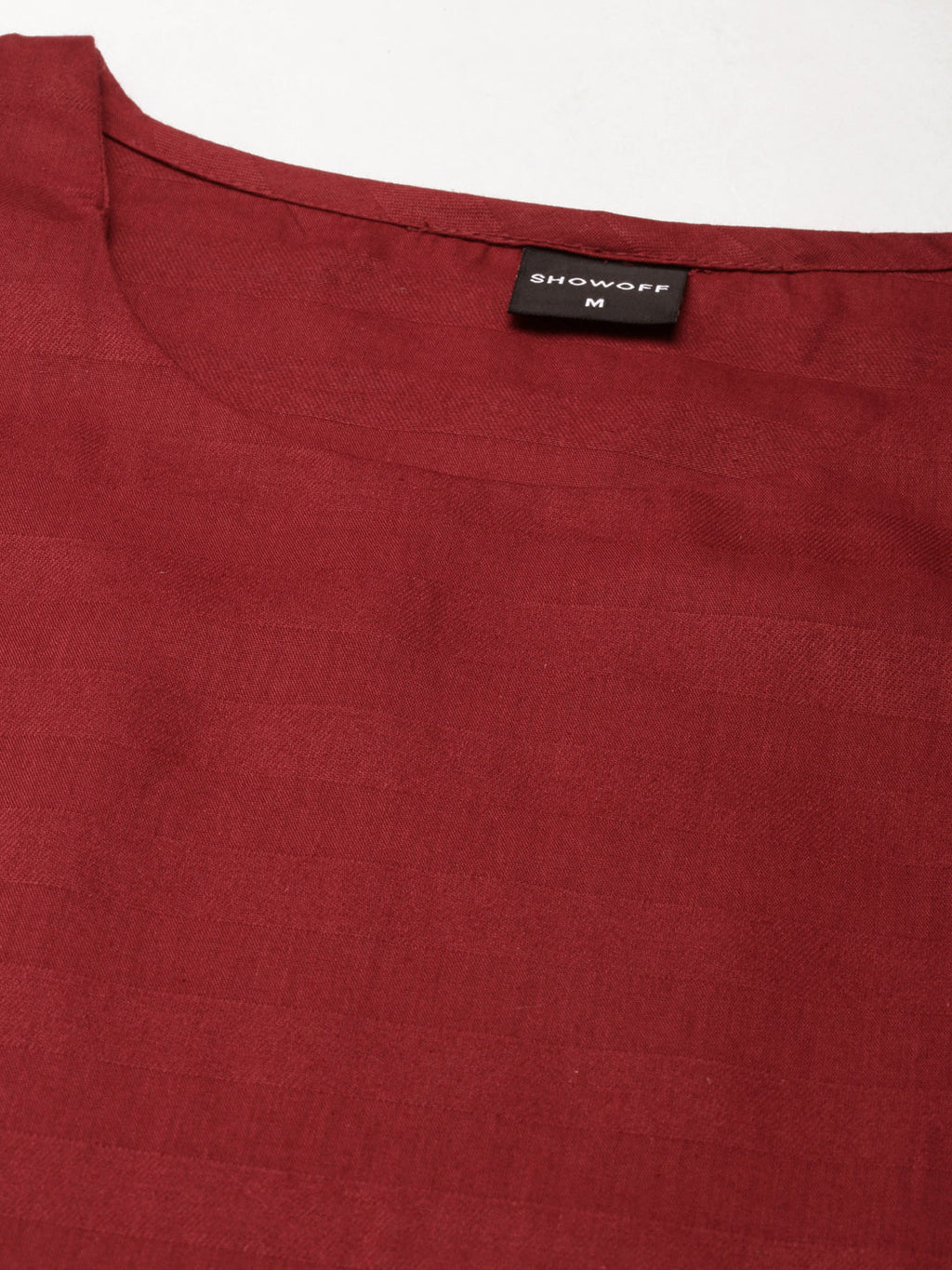 Women's Maroon Thread Work Straight Kurta