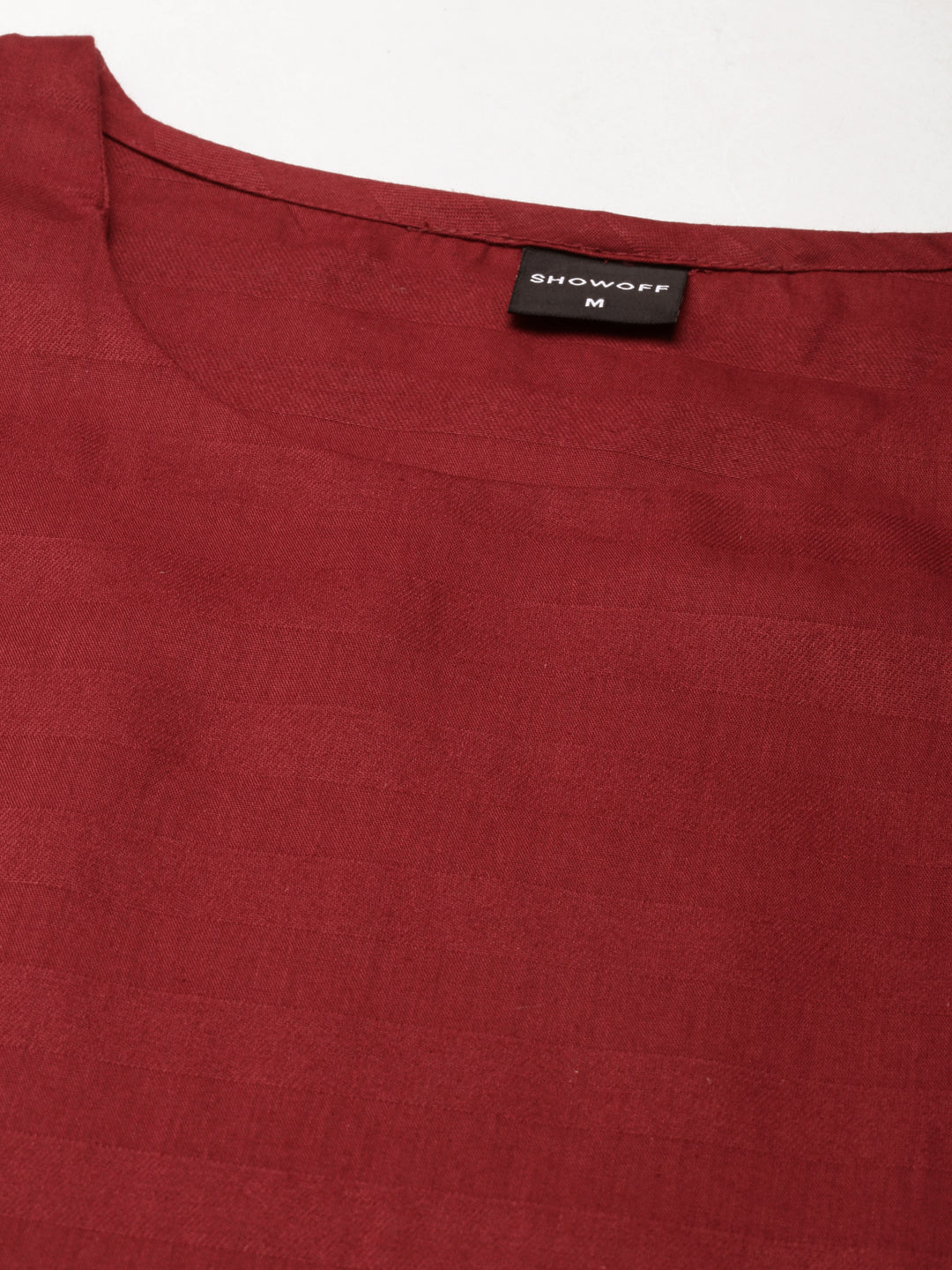 Women's Maroon Thread Work Straight Kurta