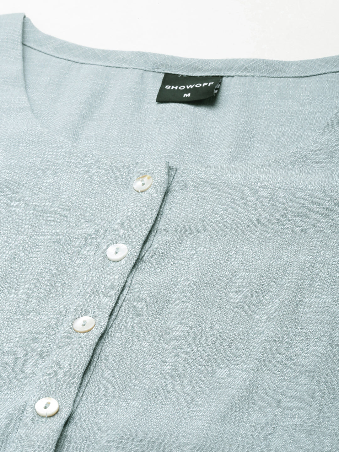 Women's Blue Round Neck Cotton Straight Kurta