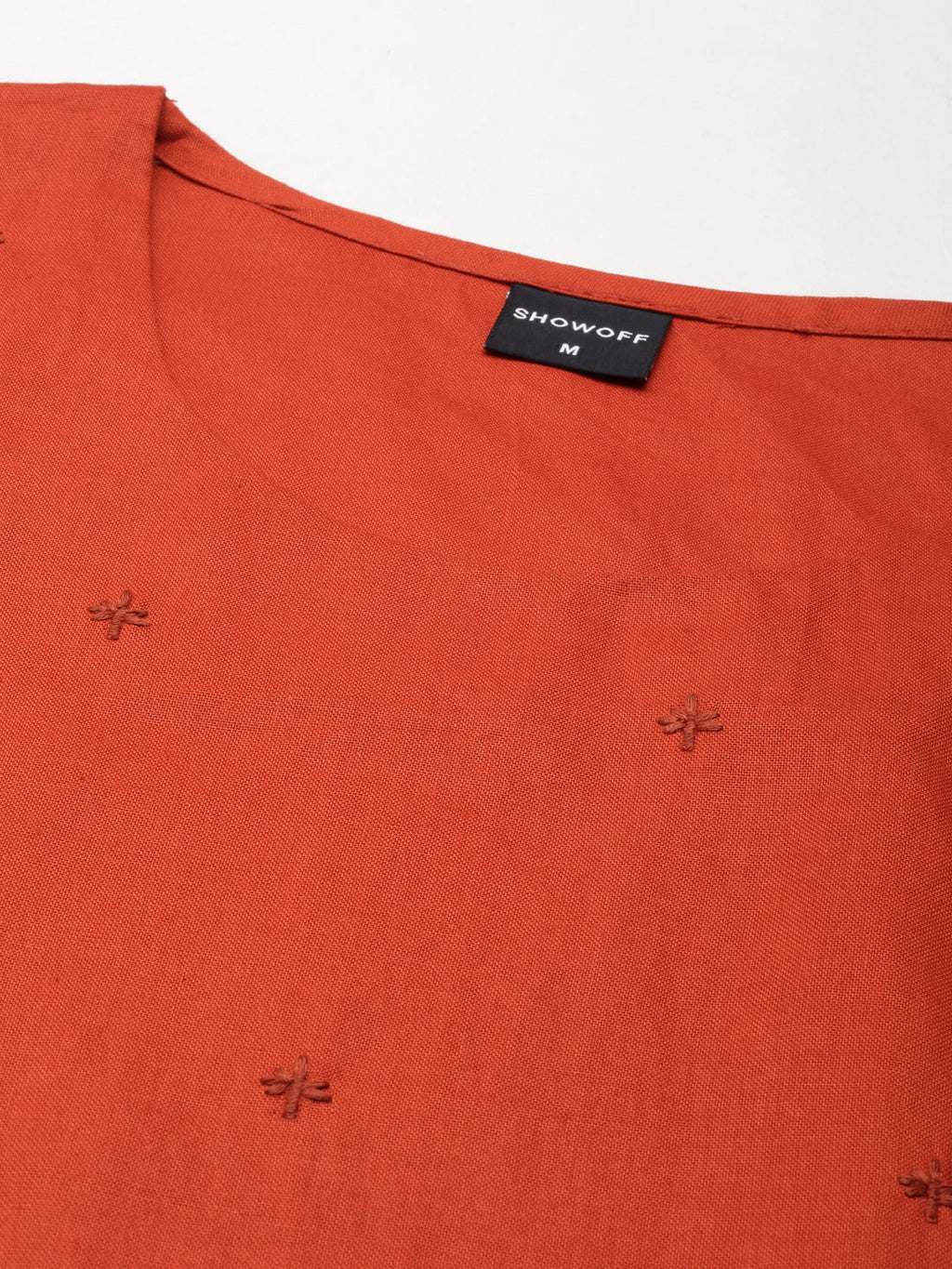 Women's Rust Solid Straight Kurta