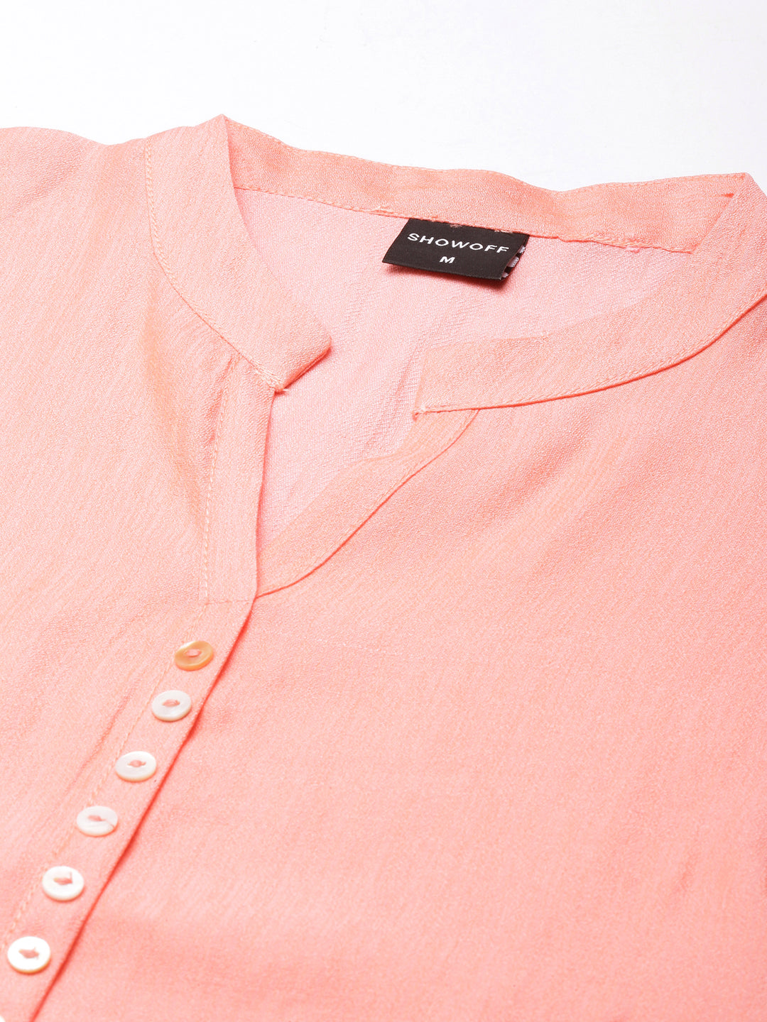 Women's Straight Peach Solid Kurta