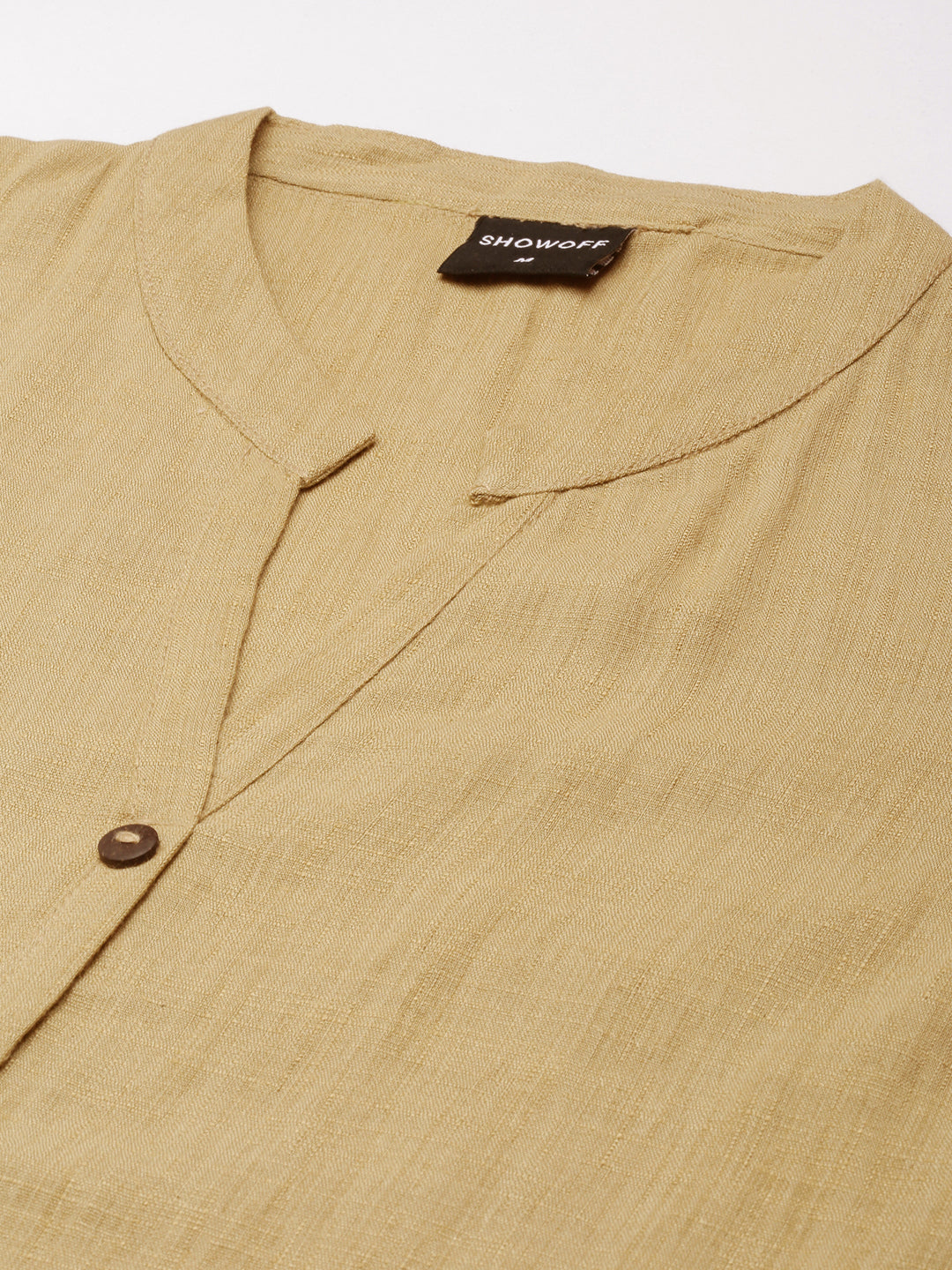 Women's Straight Beige Solid Kurta