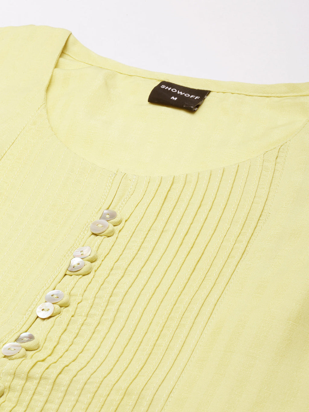 Women's Straight Yellow Solid Kurta