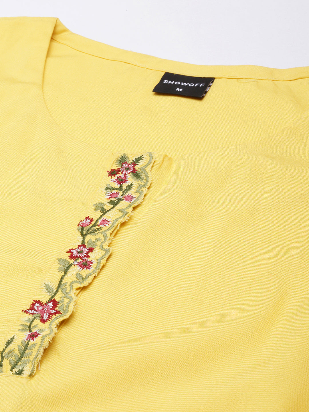 Women's Straight Yellow Solid Kurta