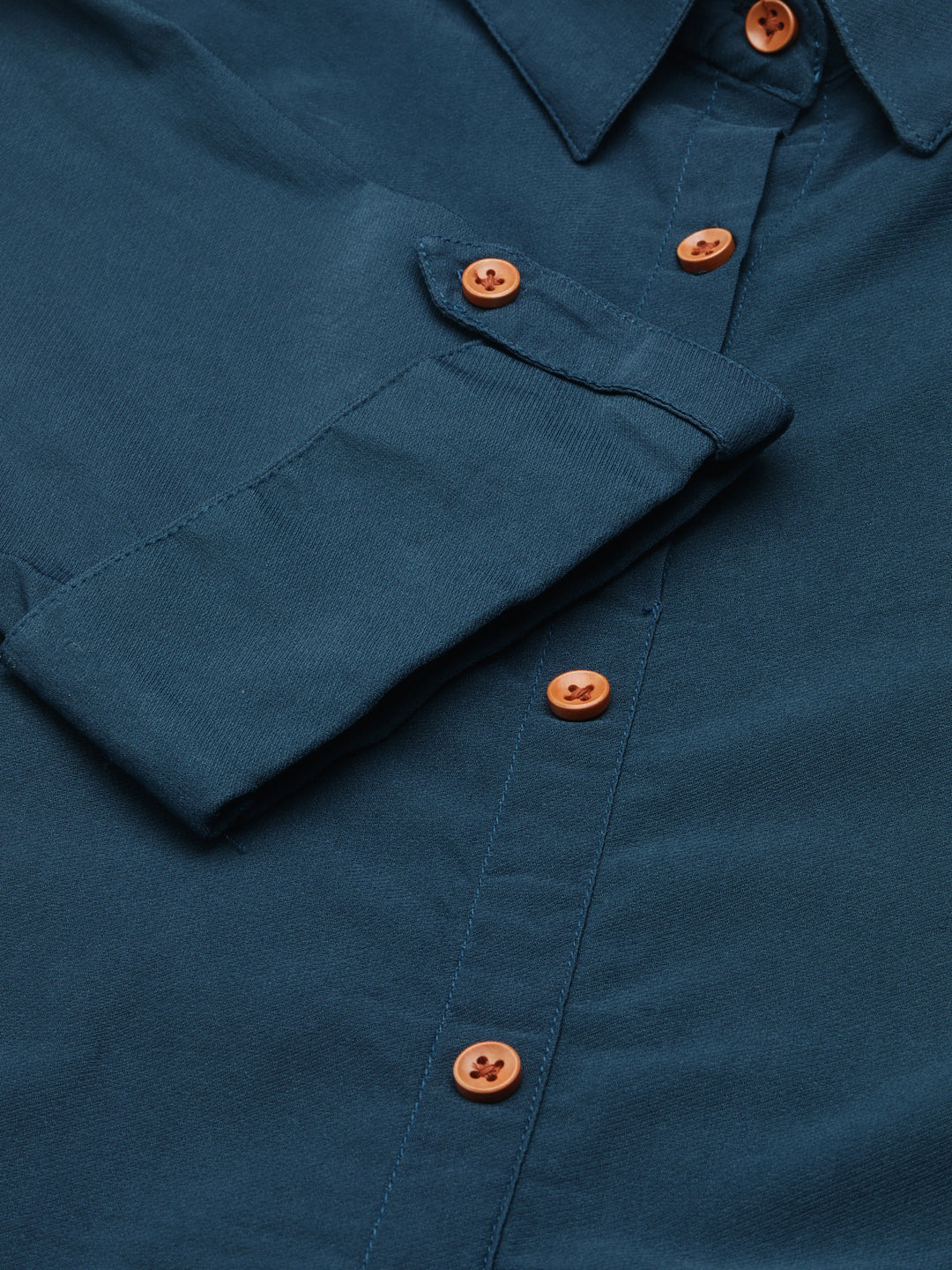 Women's Teal Belted Shirt Style Dress