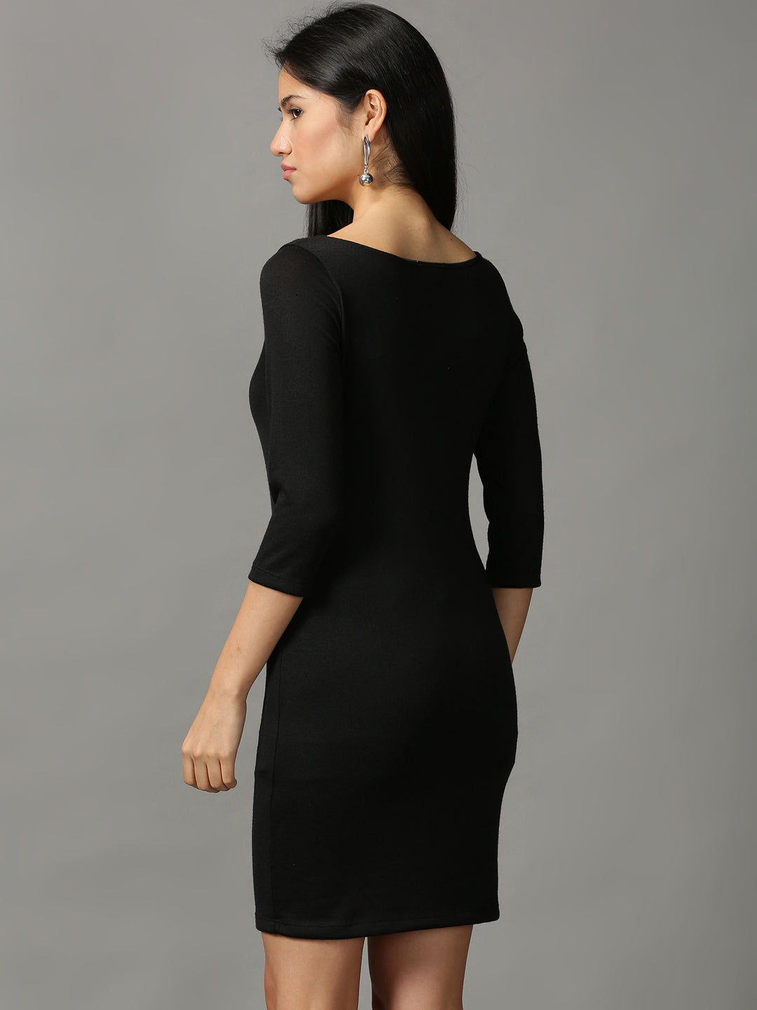 Women's Black Ethnic Sheath Dress
