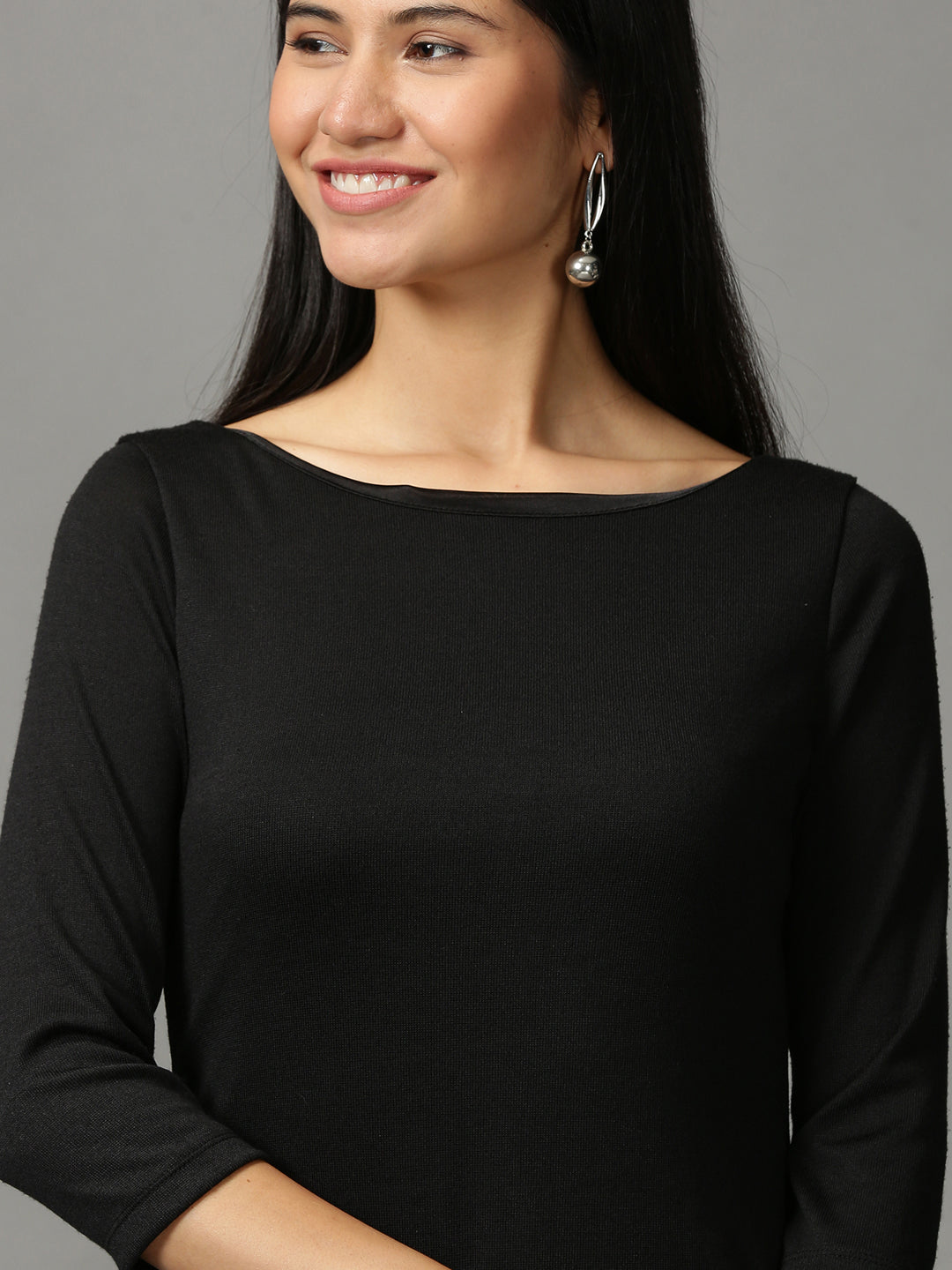 Women's Black Ethnic Sheath Dress