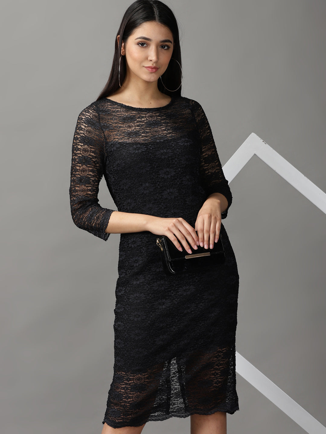 Women's Black Lace Bodycon Dress
