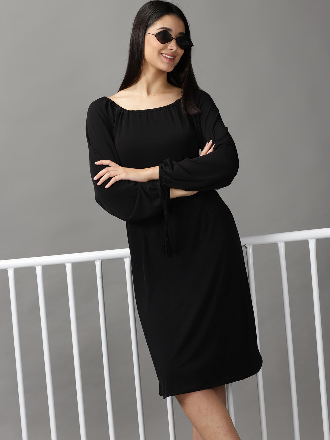 Women's Black A-Line Dress