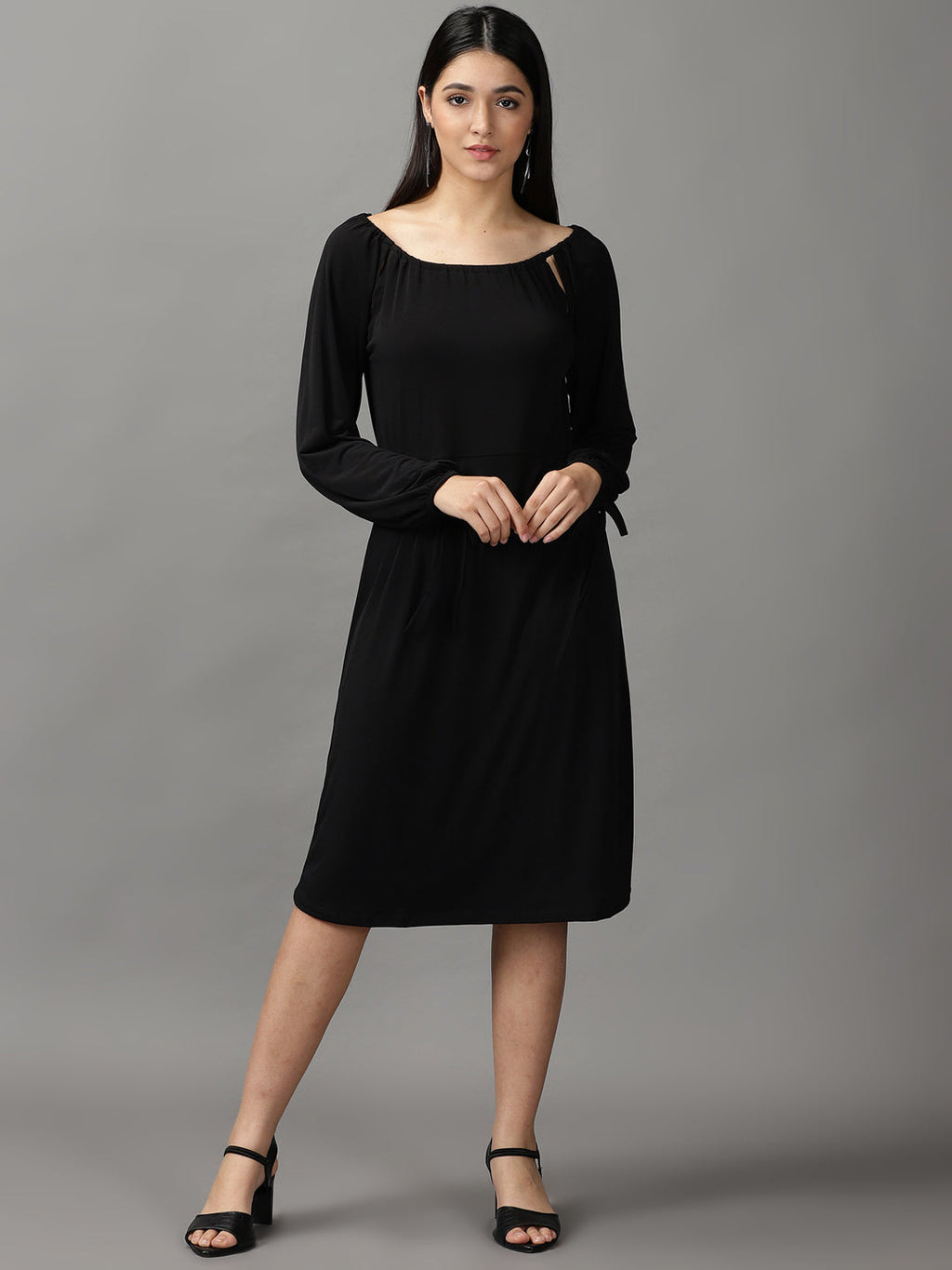 Women's Black A-Line Dress