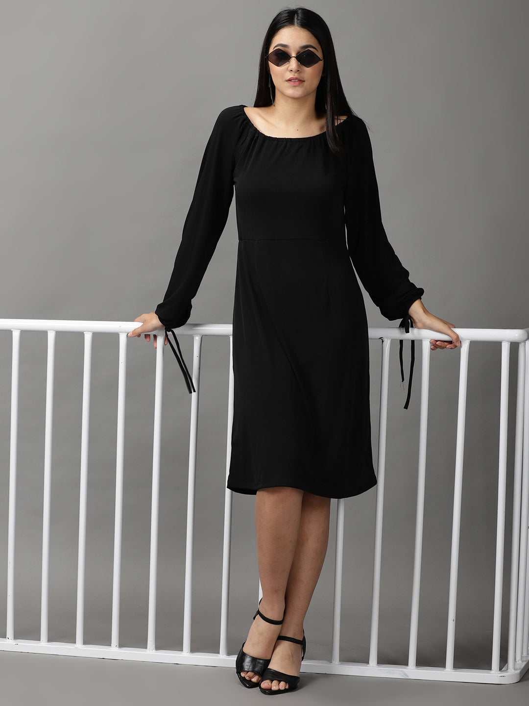 Women's Black A-Line Dress