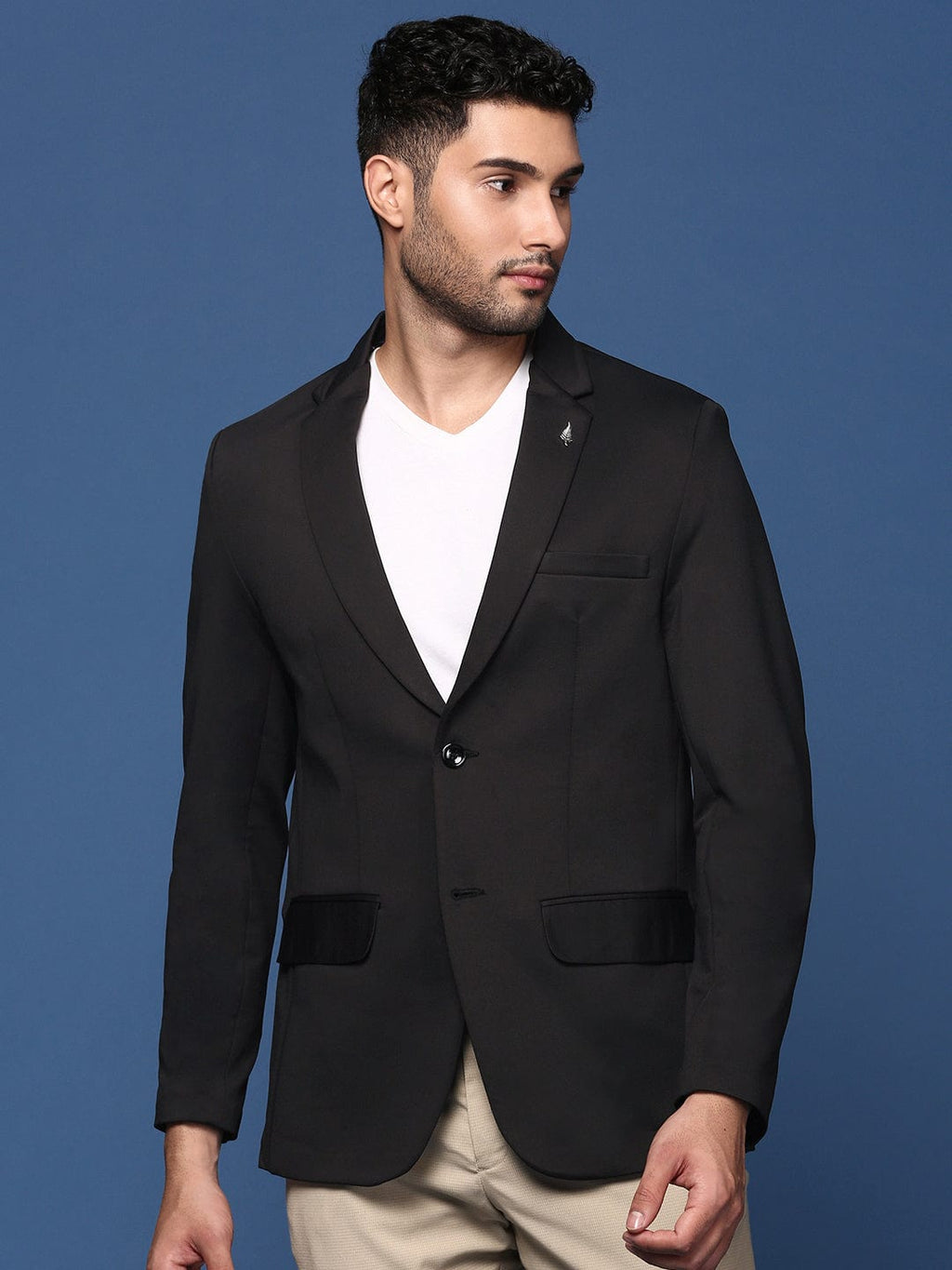 Men's Black Slim Fit Single Breasted Blazer