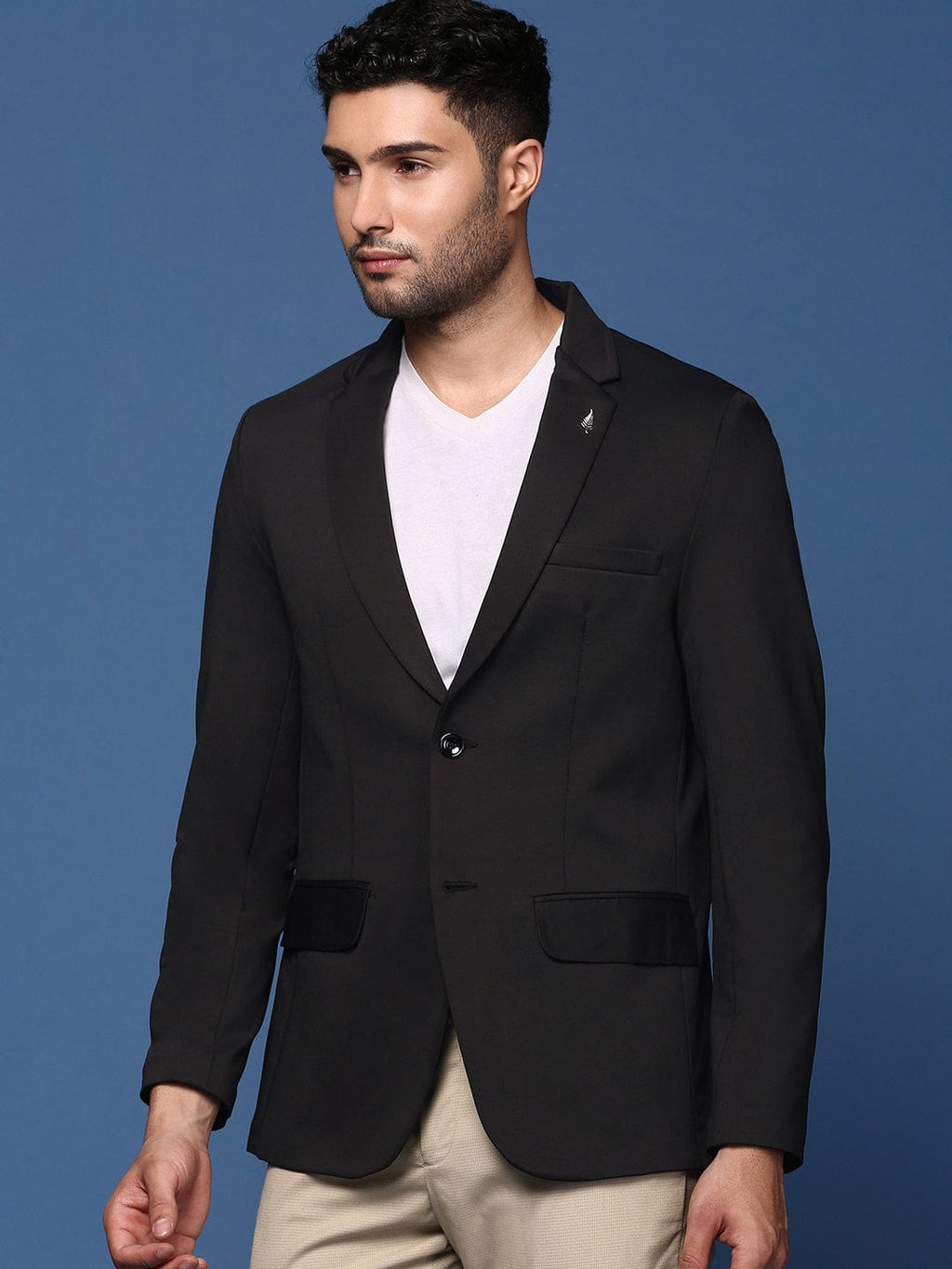Men's Black Slim Fit Single Breasted Blazer