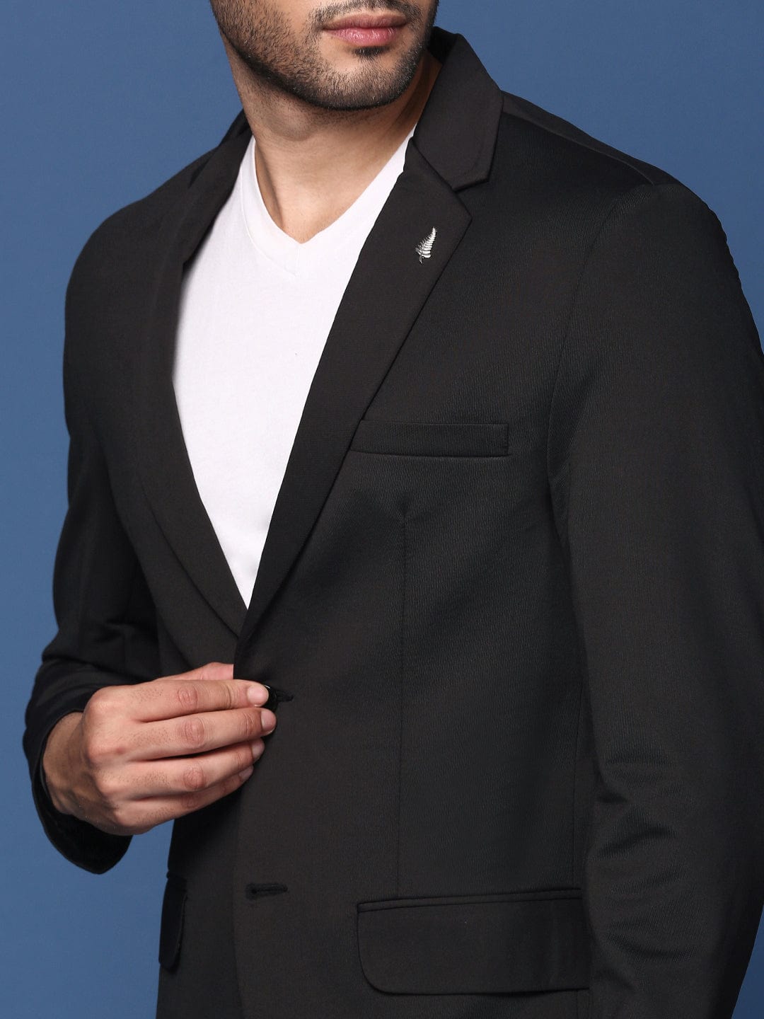 Men's Black Slim Fit Single Breasted Blazer