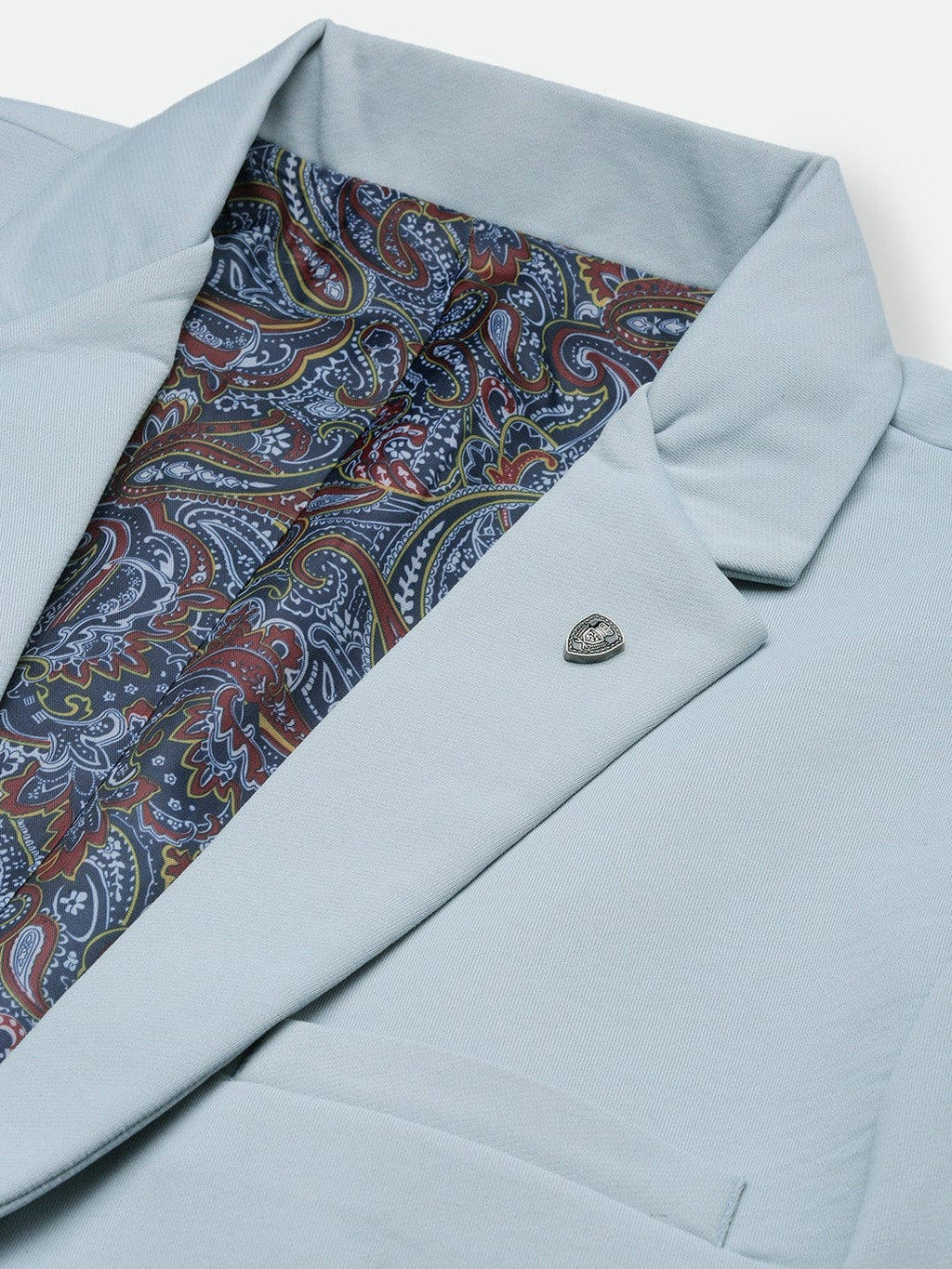 Men's Blue Notched Lapel Slim Fit Single Breasted Blazer