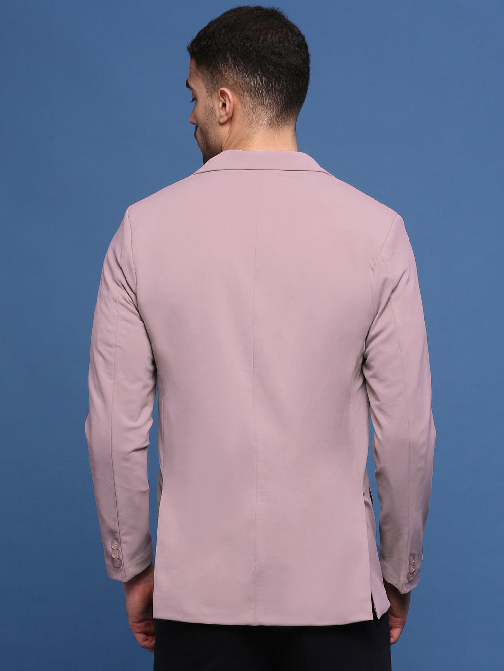Men's Mauve Solid Single Breasted Blazer