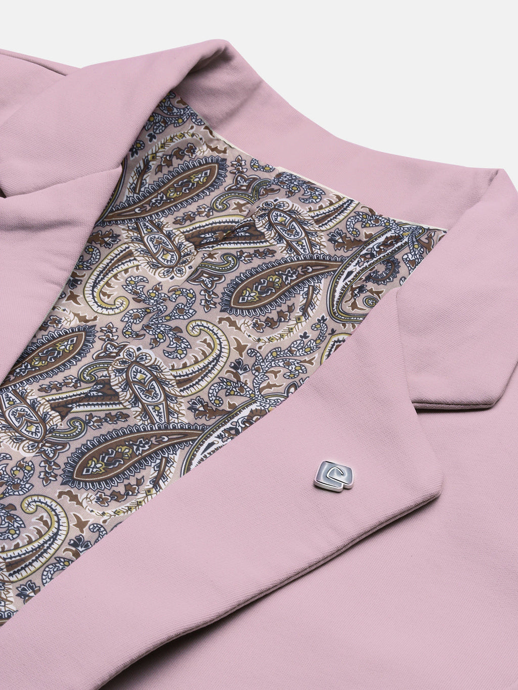 Men's Mauve Solid Single Breasted Blazer