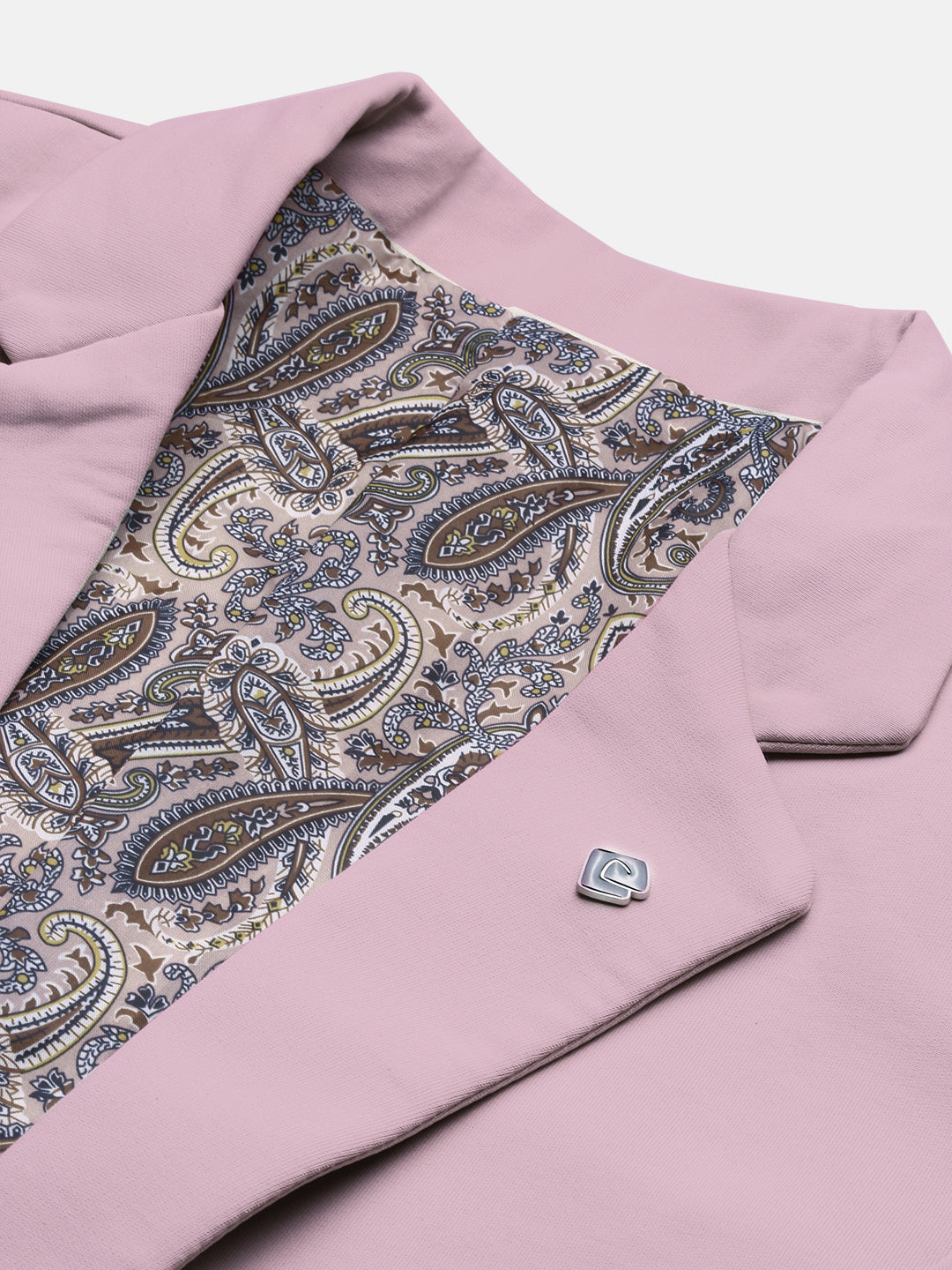 Men's Mauve Solid Single Breasted Blazer