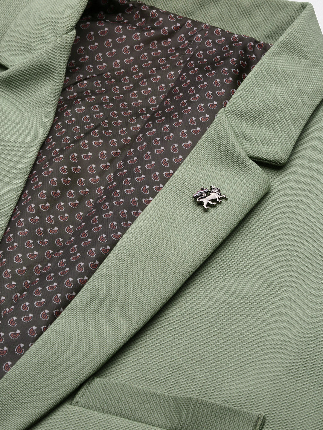 Men's Green Slim Fit Single Breasted Notched Lapel Blazers