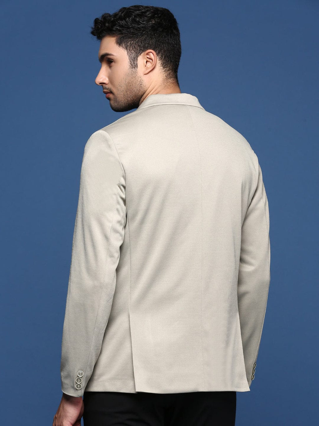 Men's Sea Green Notched Lapel Slim Fit Single Breasted Cotton Blazers