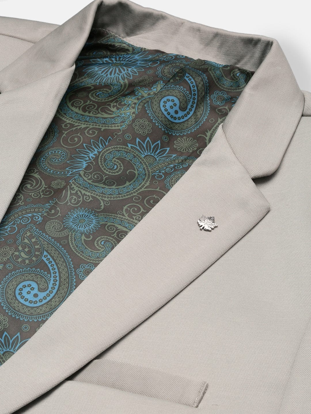 Men's Sea Green Notched Lapel Slim Fit Single Breasted Cotton Blazers