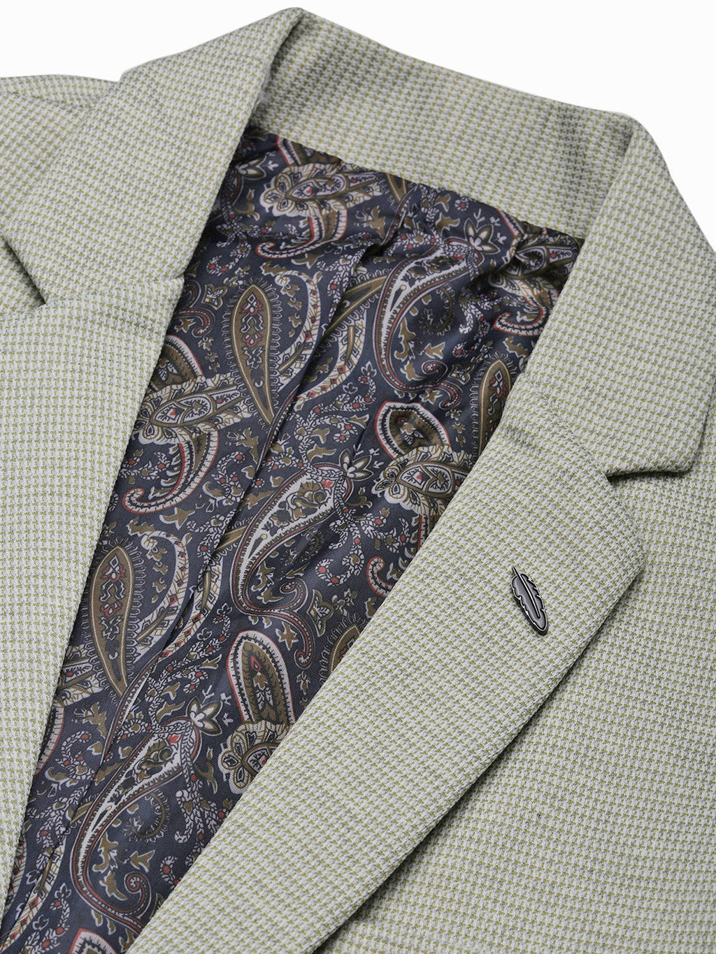 Men's Green Self Design Single Breasted Blazer