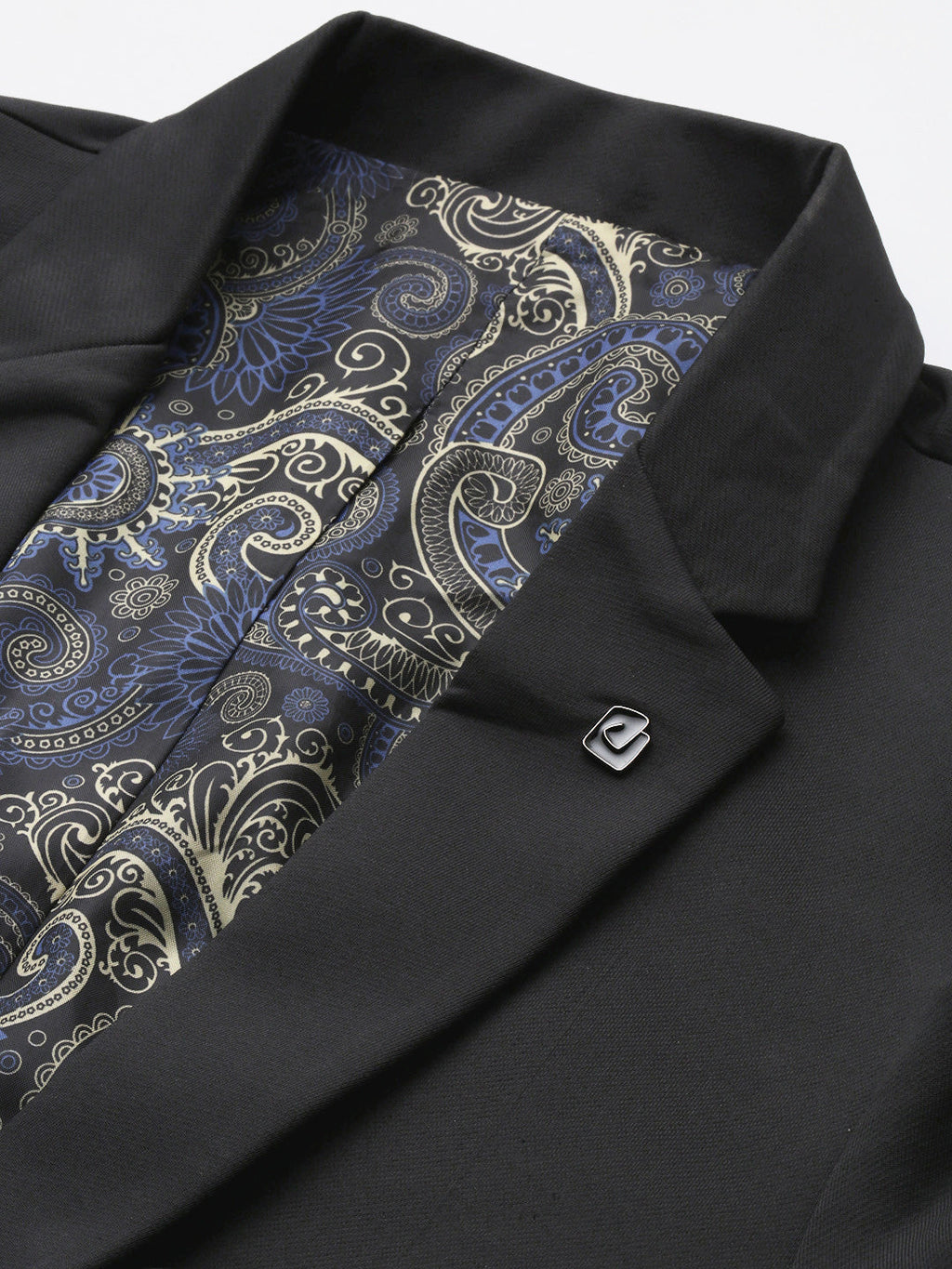 Men's Notched Lapel Solid Charcoal Blazer