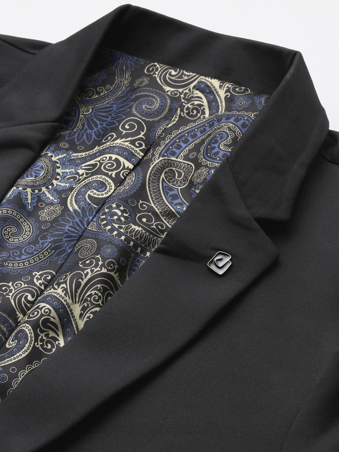 Men's Notched Lapel Solid Charcoal Blazer