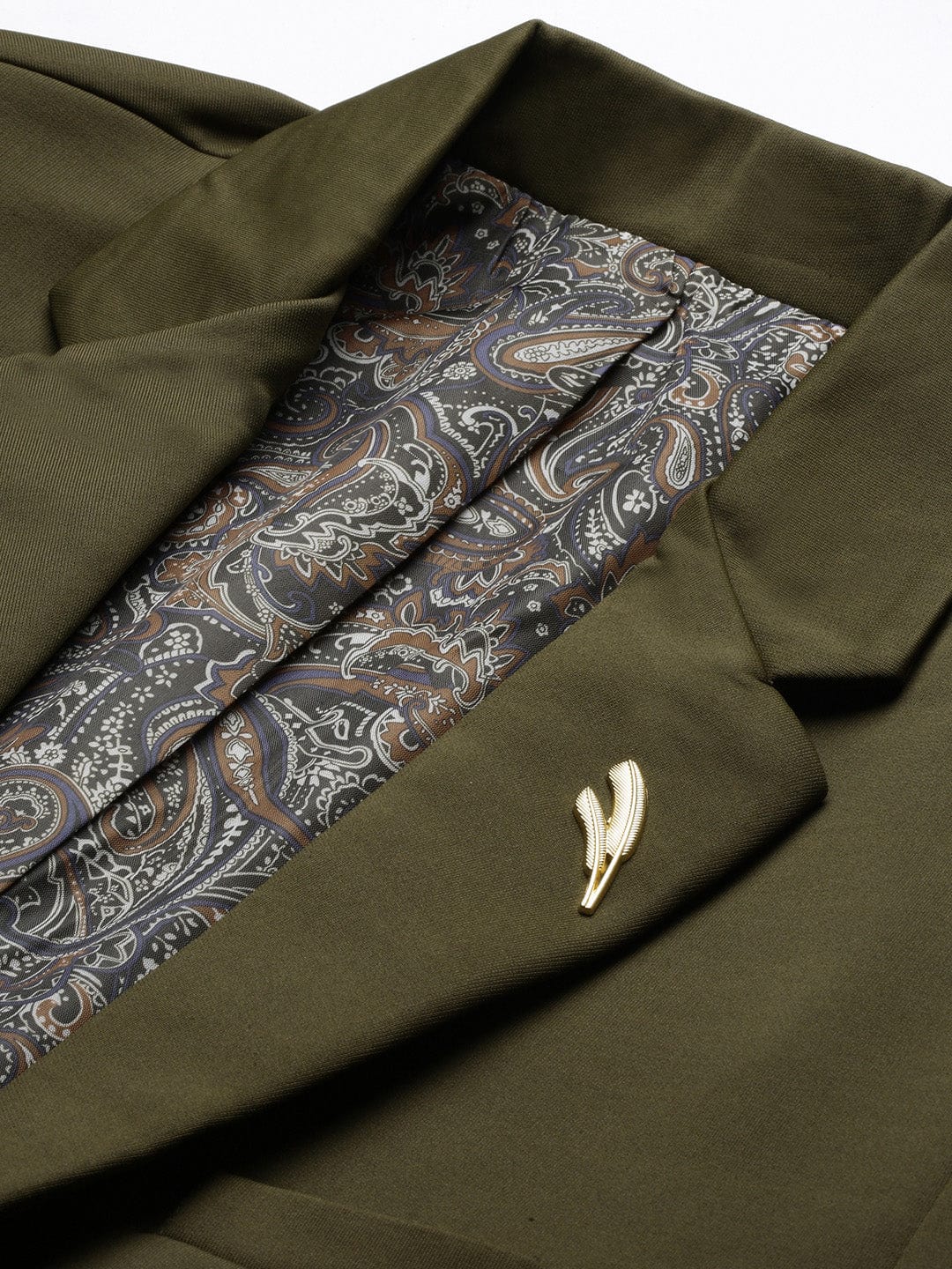 Men's Olive Slim Fit Single Breasted Blazer